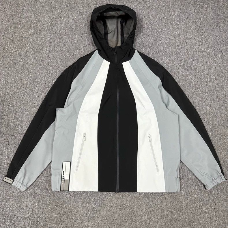 Prada Colorblocked Press-Stud Jacket