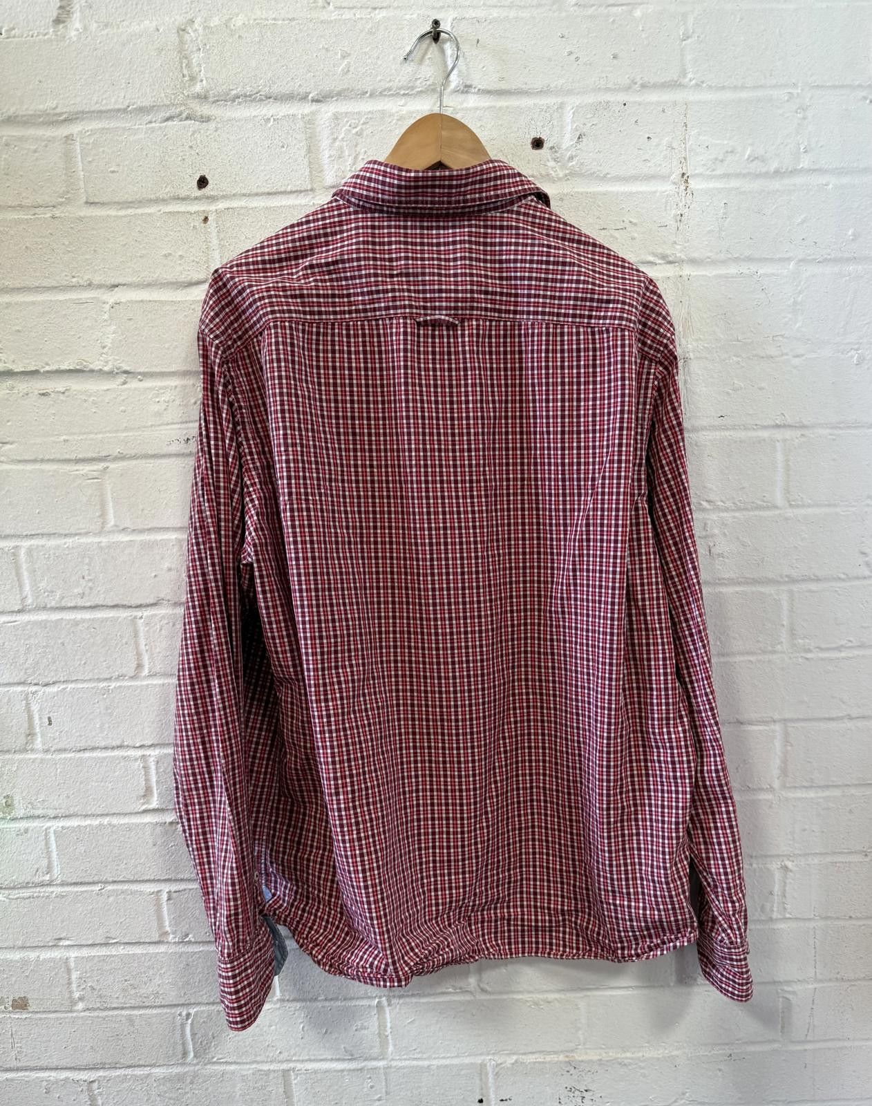 Designer Stylish Red Checked Long Sleeve Shirt Size US XL / EU 56 / 4 - 1 Thumbnail