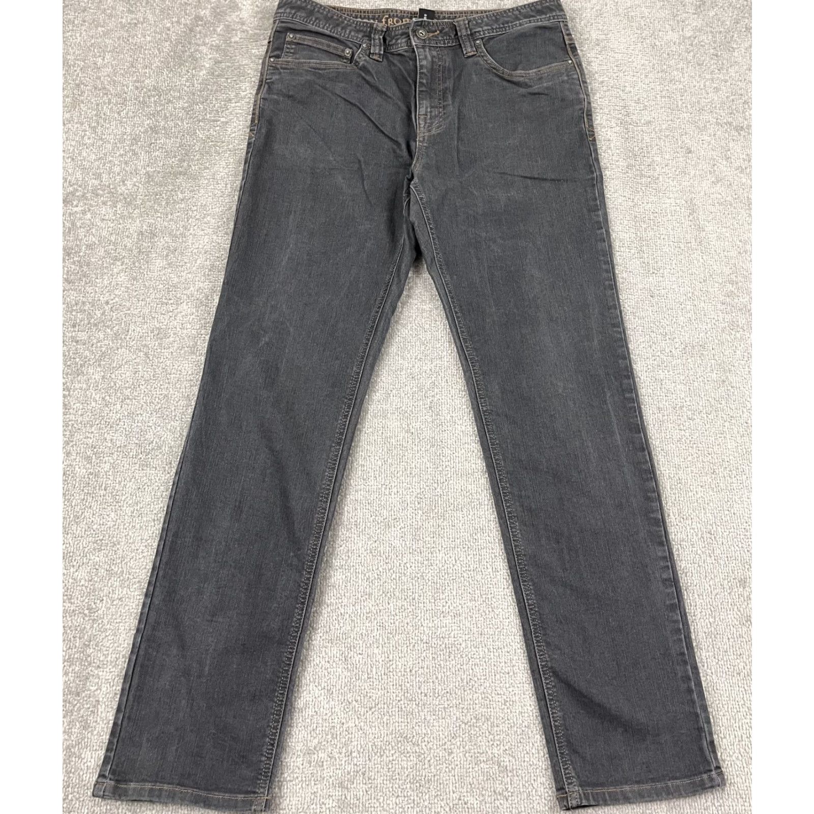 Prana prAna Bridger Jeans Mens 33 x 32 Slim Gray Denim Stretch Casual Outdoor Hike Shirt? Size US 33 - 2 Thumbnail