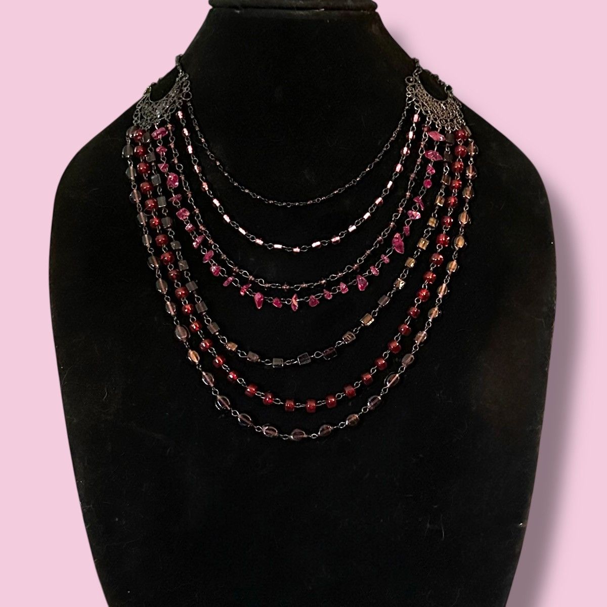 Other Multi chain layered multi bead swag necklace Size ONE SIZE - 1 Thumbnail