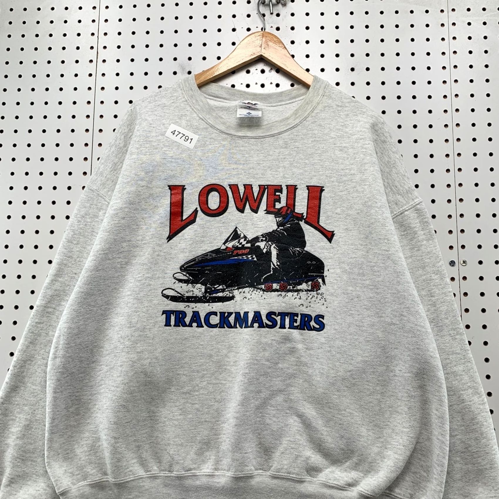 Jerzees VINTAGE Jerzees Sweatshirt Mens 2XL Gray Fleece Snowmobile USA Trackmaster 90s Outdoor Shirt Size US XXL / EU 58 / 5 - 4 Thumbnail