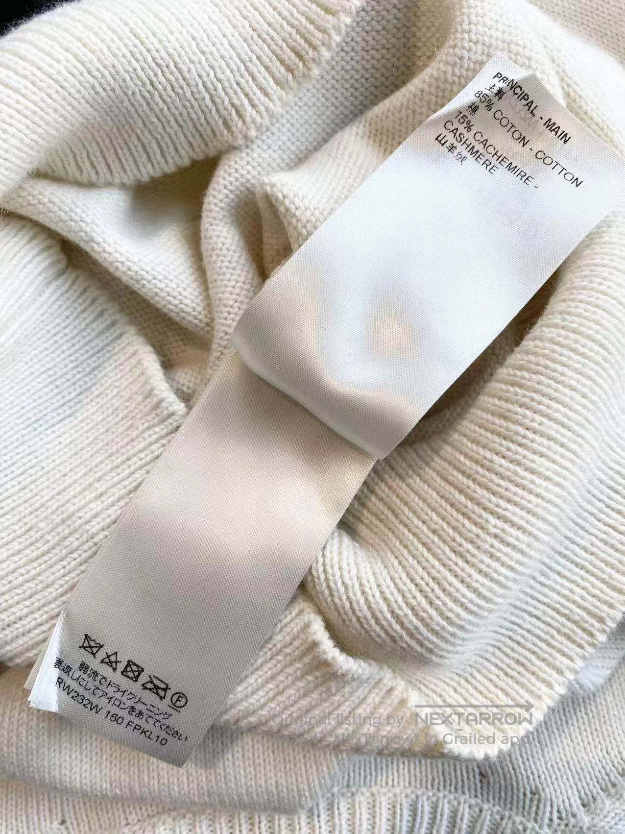Louis Vuitton Louis Vuitton 23SS white letter knit pullover sweater| Size S / US 4 / IT 40 - 6 Thumbnail