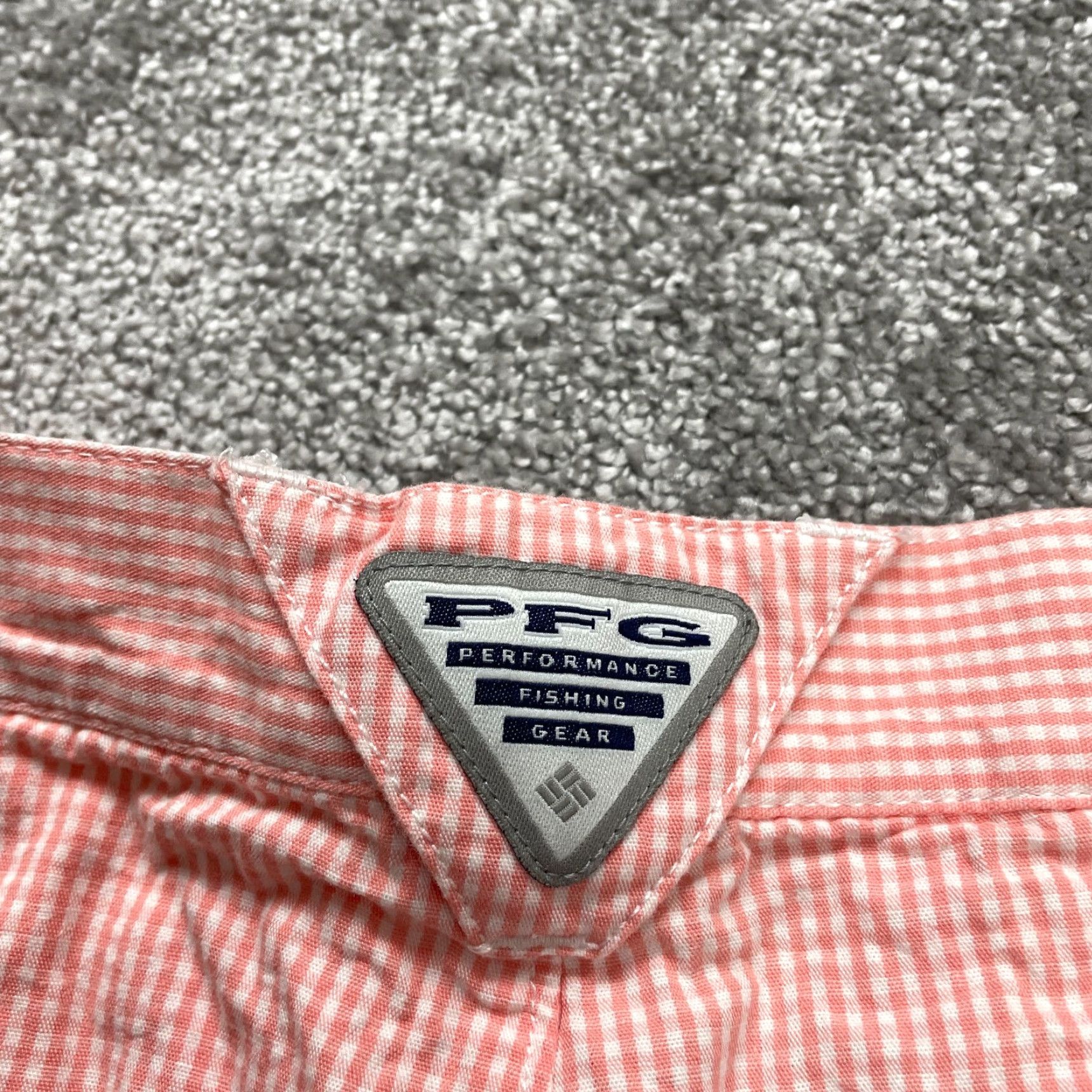 Vintage Columbia Shorts Mens 36x9 Chino Orange White Checkered Cotton PFG Super Bonehead Size US 36 / EU 52 - 3 Thumbnail