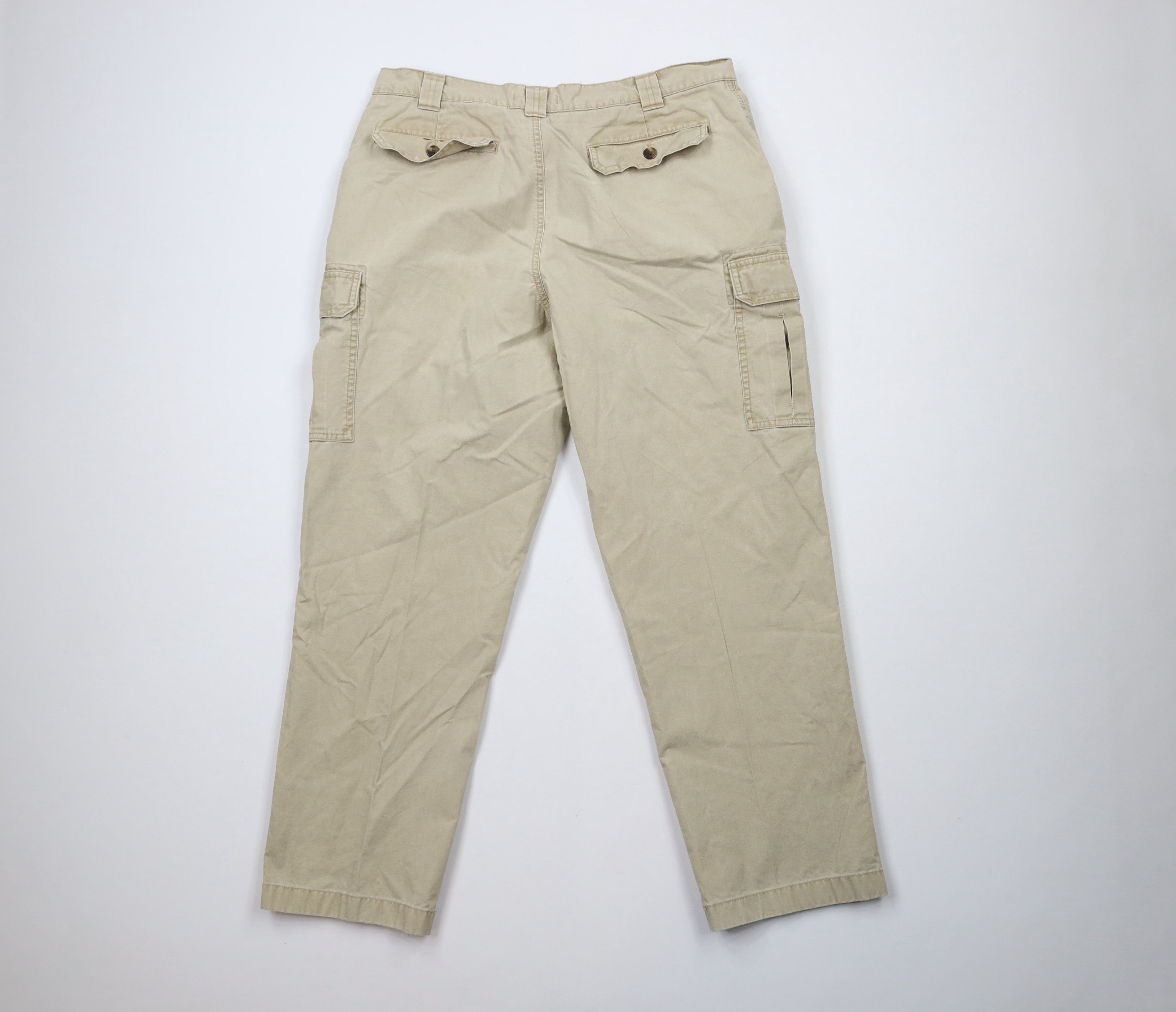 L.L. Bean × Vintage Vintage 90s LL Bean Stonewash Pants Chinos Beige Cotton Size US 35 - 8 Thumbnail