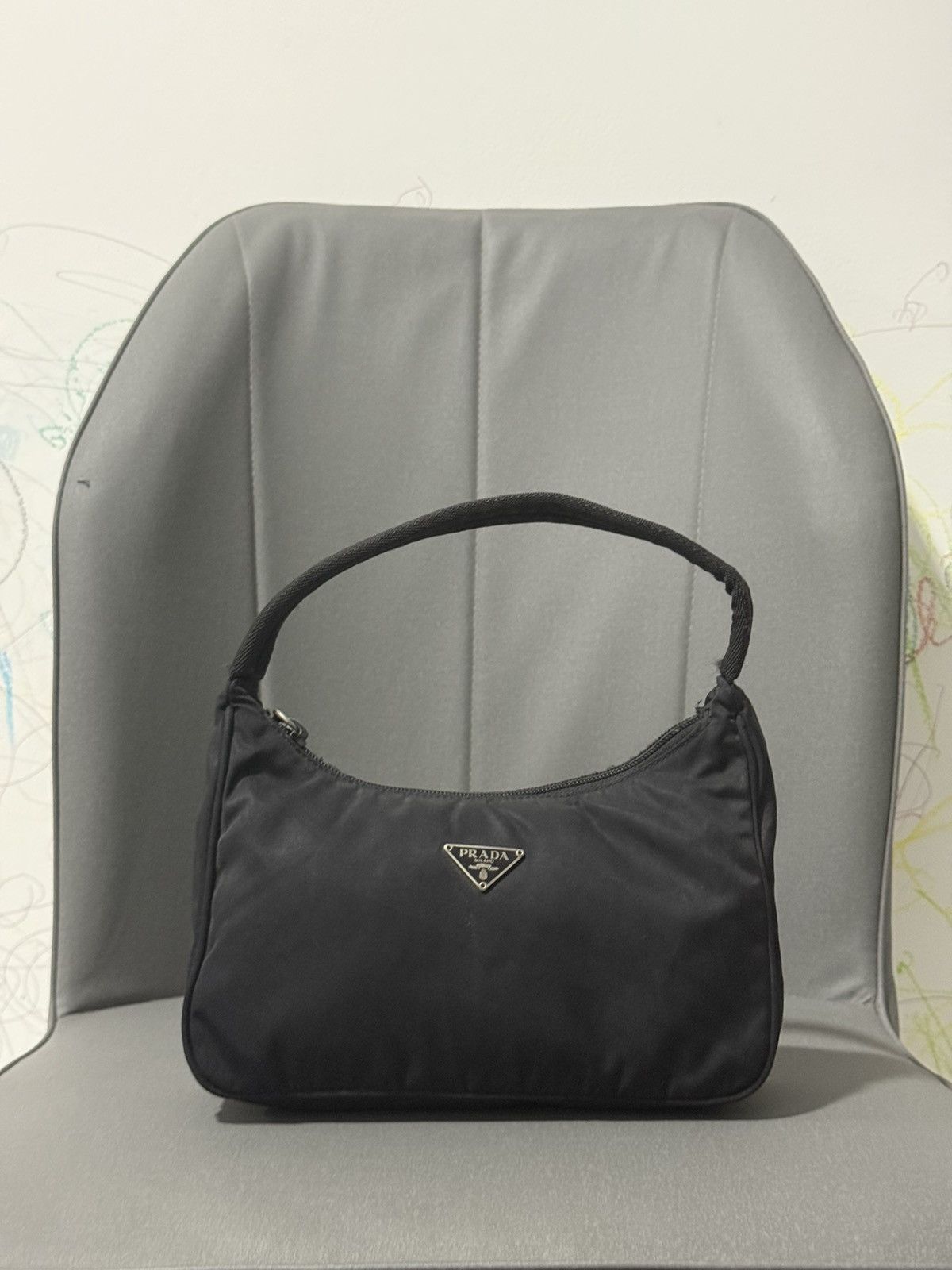 Prada Vintage Prada Black Nylon Hobo Shoulder Bag Size ONE SIZE - 2 Thumbnail