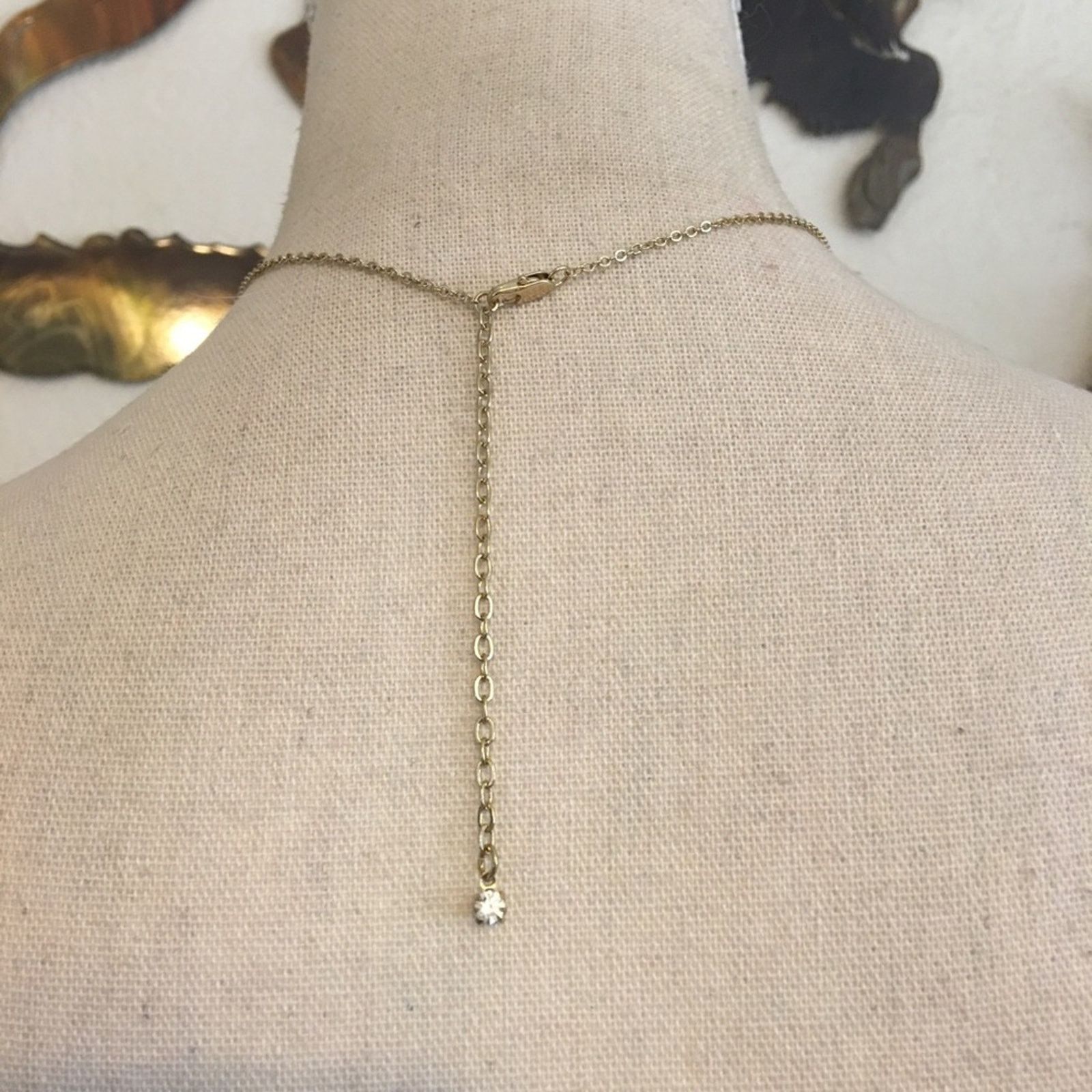 Jewelry Gold tone black enamel initial pendant on chain Size ONE SIZE - 5 Thumbnail