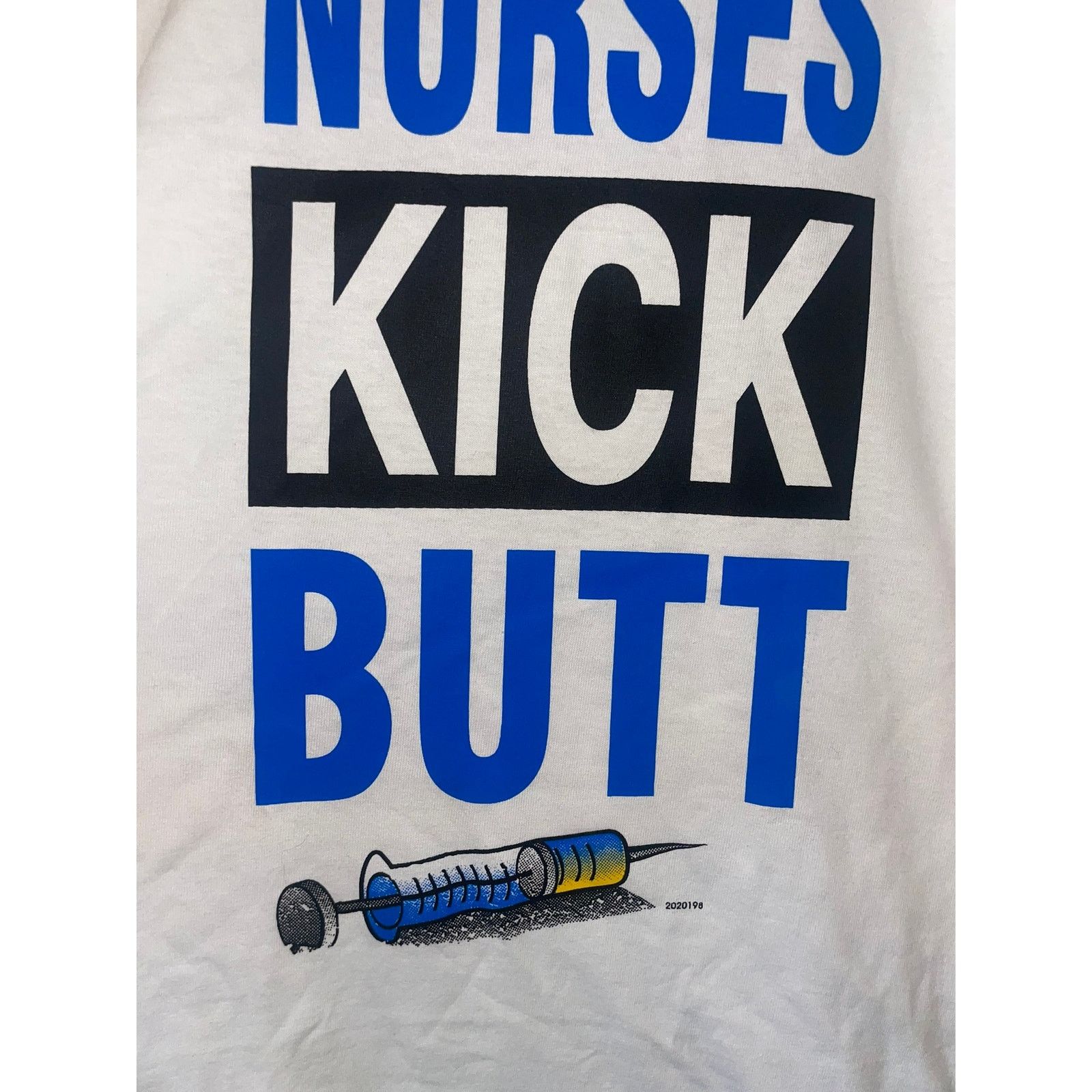 Gildan Y2K Nurses Kick Butt Graphic Nurse White Shirt Tee 2000s M Size US M / EU 48-50 / 2 - 2 Thumbnail