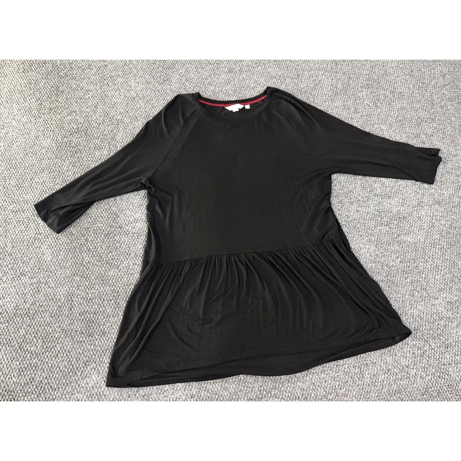 Boden VINTAGE Boden Dress Womens Large Black Drop Waist 3/4 Sleeve Jersey Trapeze Swing Size L / US 10 / IT 46 - 2 Thumbnail