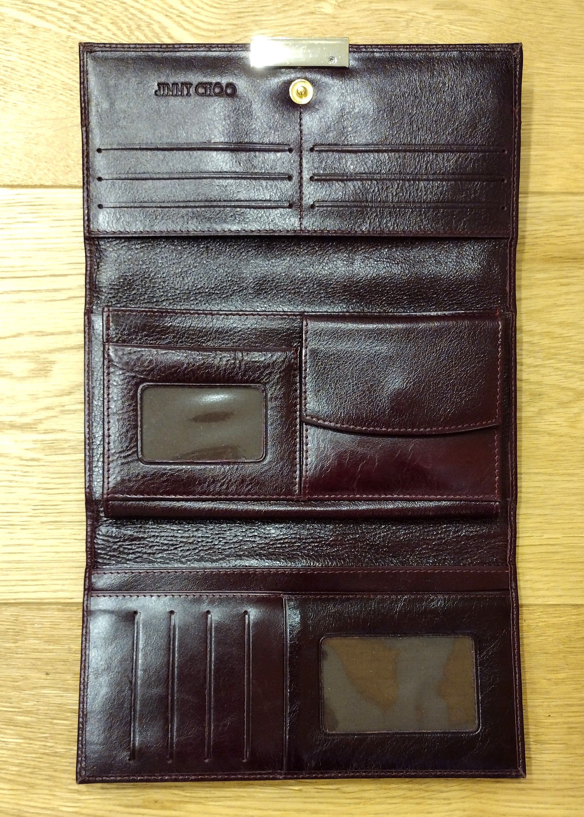 Jimmy Choo Genuine Jimmy Choo Burgundy Vintage Leather Long Wallet Size ONE SIZE - 5 Thumbnail