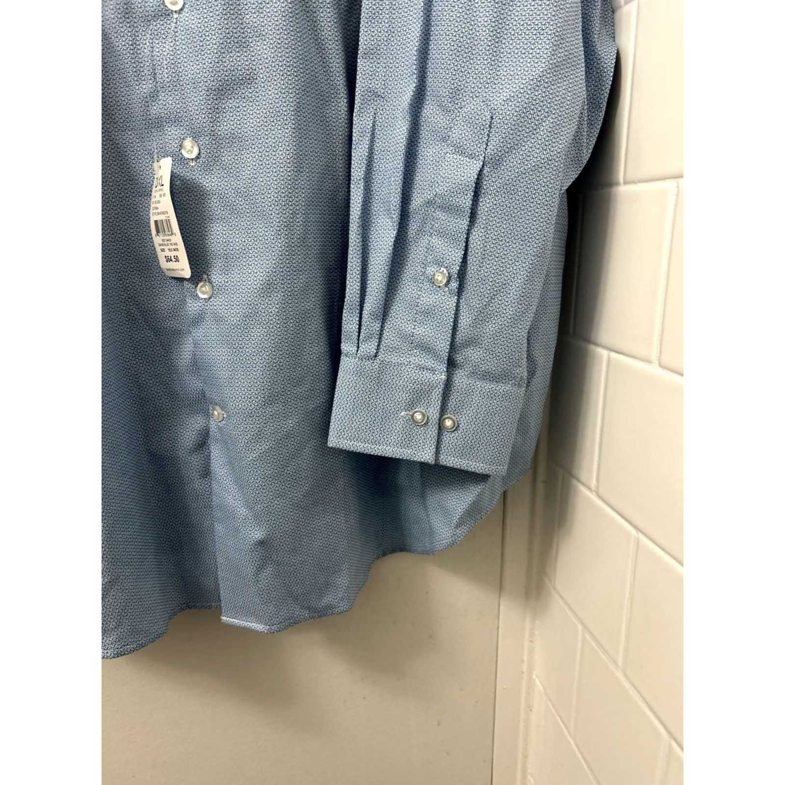 Vintage Synrgy Performance Shirt Mens 18.5 34/35 Blue Geometric Button Up NWT 5 MSRP Size US XXL / EU 58 / 5 - 7 Thumbnail