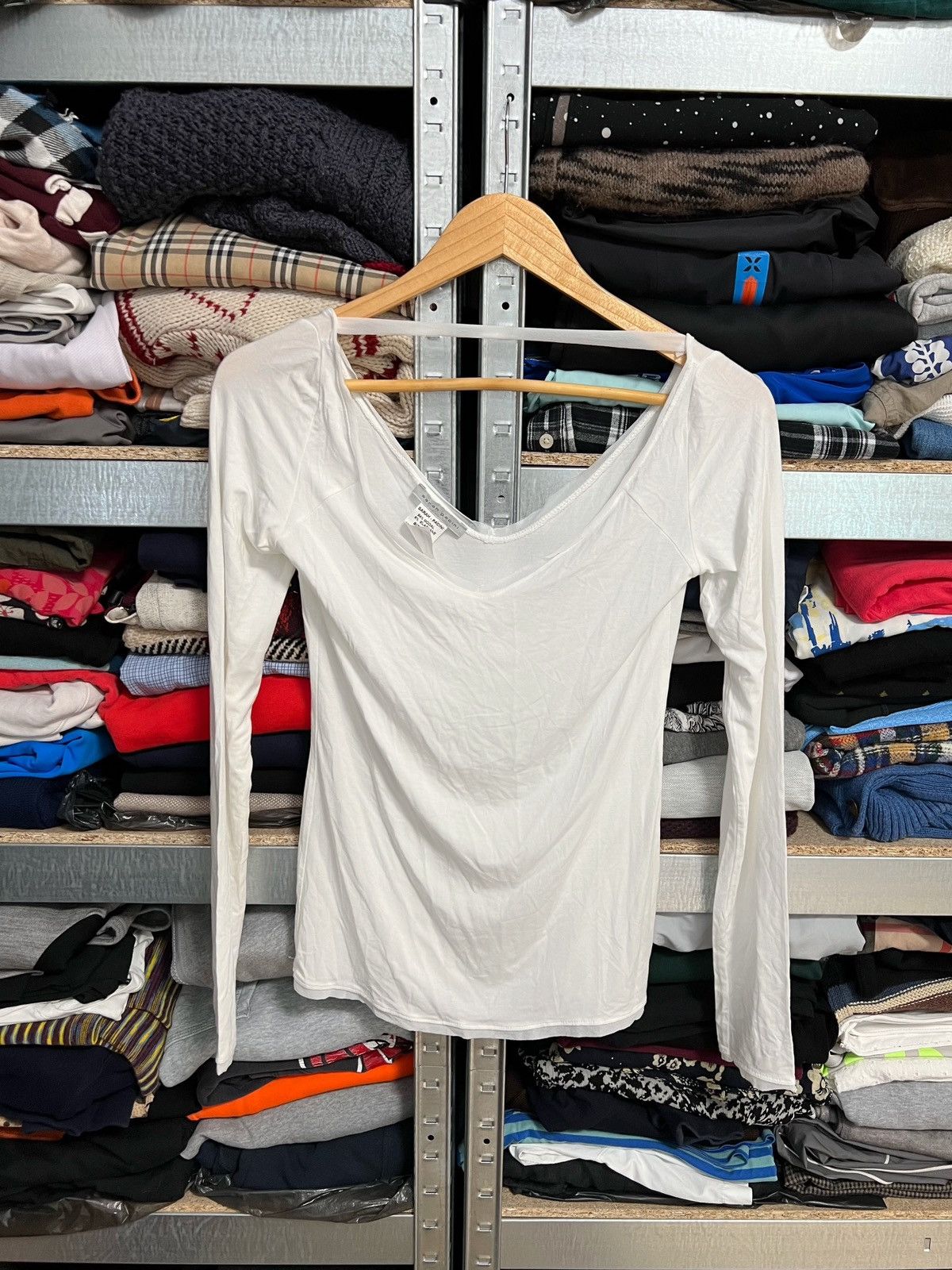Designer × Sarah Pacini Sarah Pacini White Stretch Modal Long Sleeve Blouse Shirt Size XS / US 0-2 / IT 36-38 - 1 Thumbnail