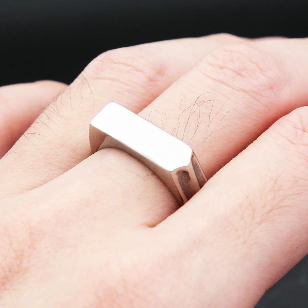 Jewelry Stainless Steel Simple Ring Size ONE SIZE - 1 Thumbnail