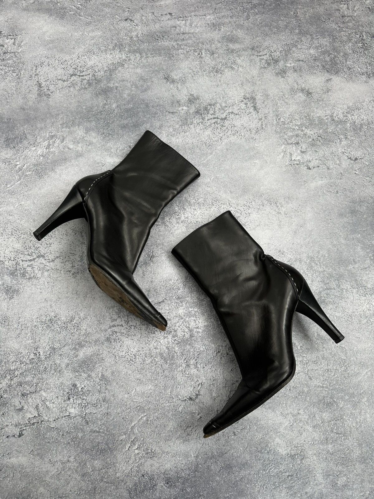 Gucci Gucci by Tom Ford Vintage Leather Boots Black Heels 39 1/2C Size US 9.5 / IT 39.5 - 2 Thumbnail