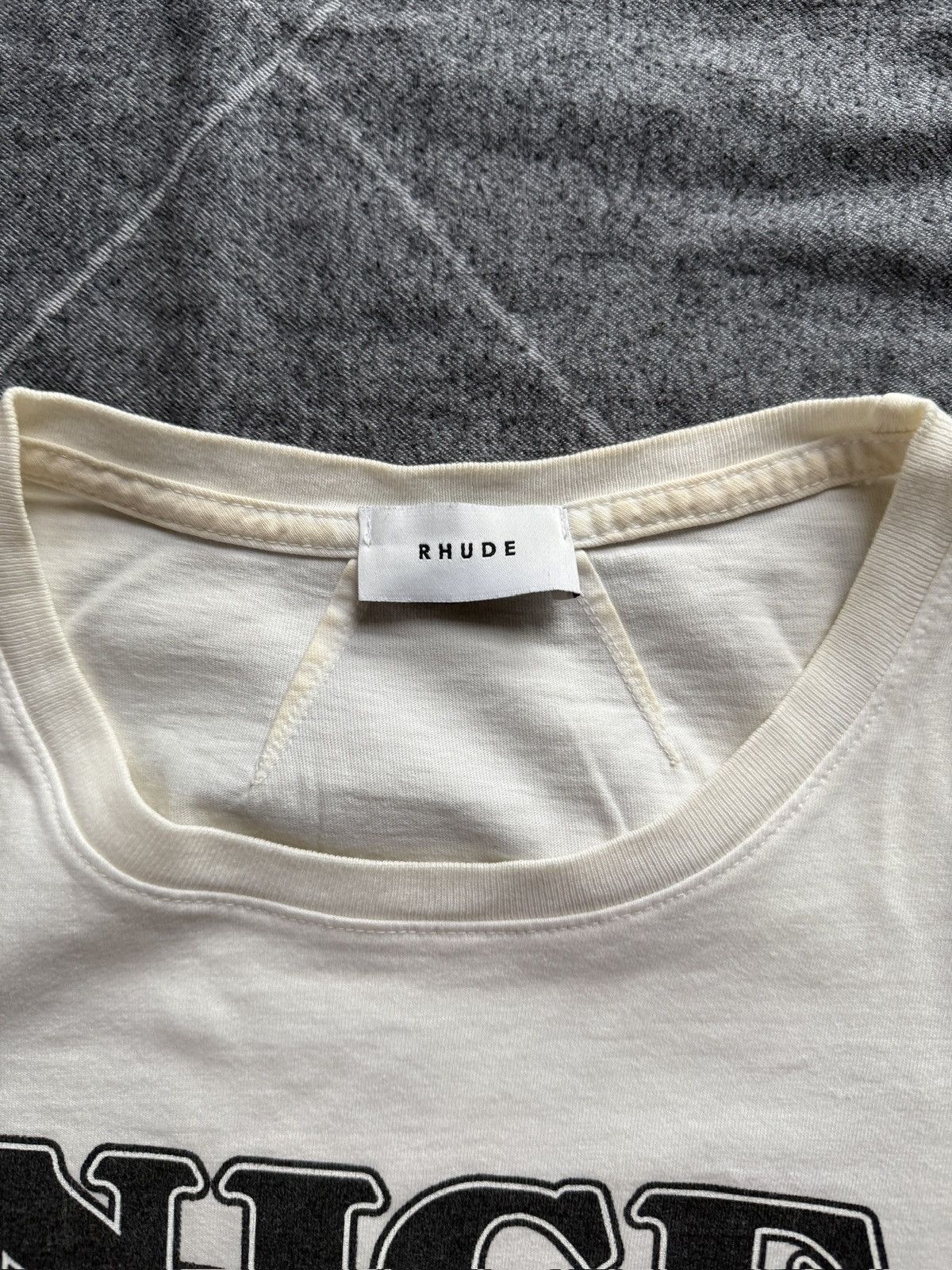 Rhude Rhude ‘Hotel Beau Rhude’ Cream T-Shirt Size US L / EU 52-54 / 3 - 3 Thumbnail