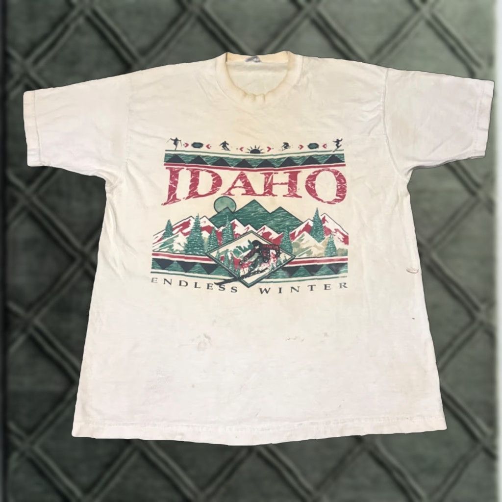 Endless VINTAGE IDAHO Endless Winter Sports Snowboard Ski T-Shirt 90s Large Skiing Mens White L Size US L / EU 52-54 / 3 - 1 Thumbnail