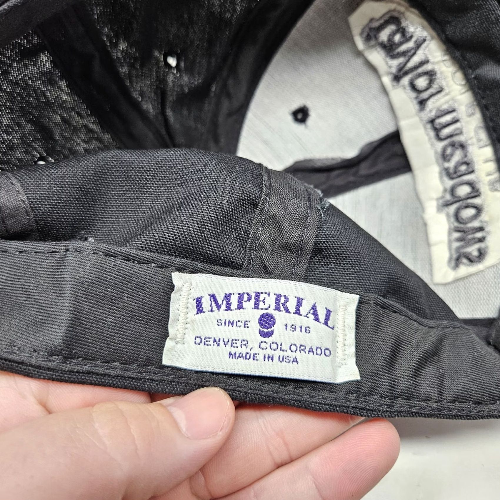 Imperial Imperial Golf Hat Cap Embroidered Adjustable Black One Size Mens USA Made Baseball Cap Size ONE SIZE - 7 Thumbnail