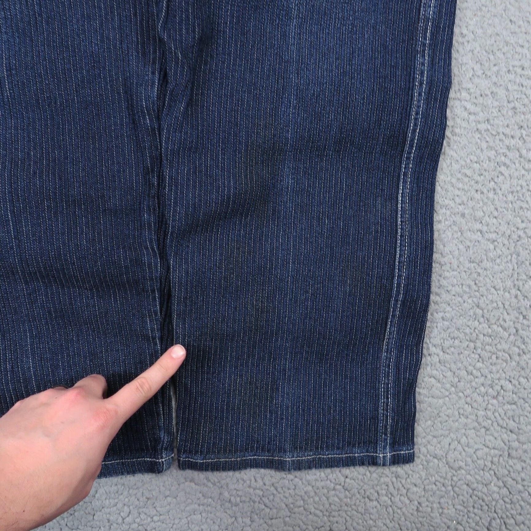 Express VTG Brooklyn Xpress Jeans 38x32 Baggy Y2K Carpenter Skater High Rise Striped Denim 5-Pocket Mens Jeans Size US 38 / EU 54 - 7 Thumbnail