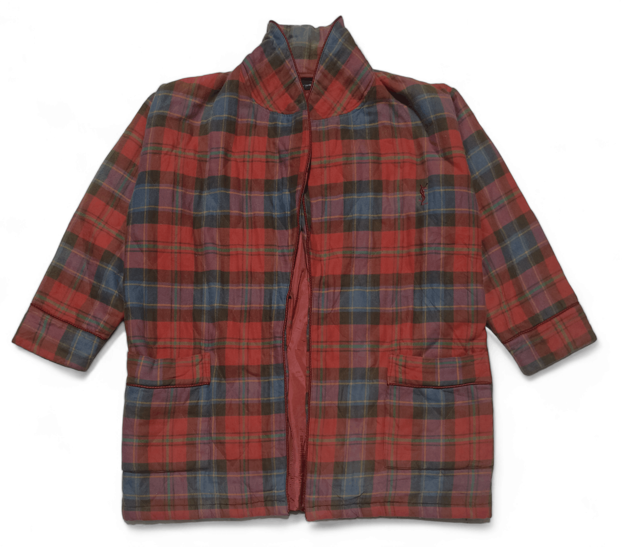 Yves Saint Laurent Vintage Yves Saint Laurent YSL Kimono Tartan Kimono Jacket Size S / US 4 / IT 40 - 3 Thumbnail