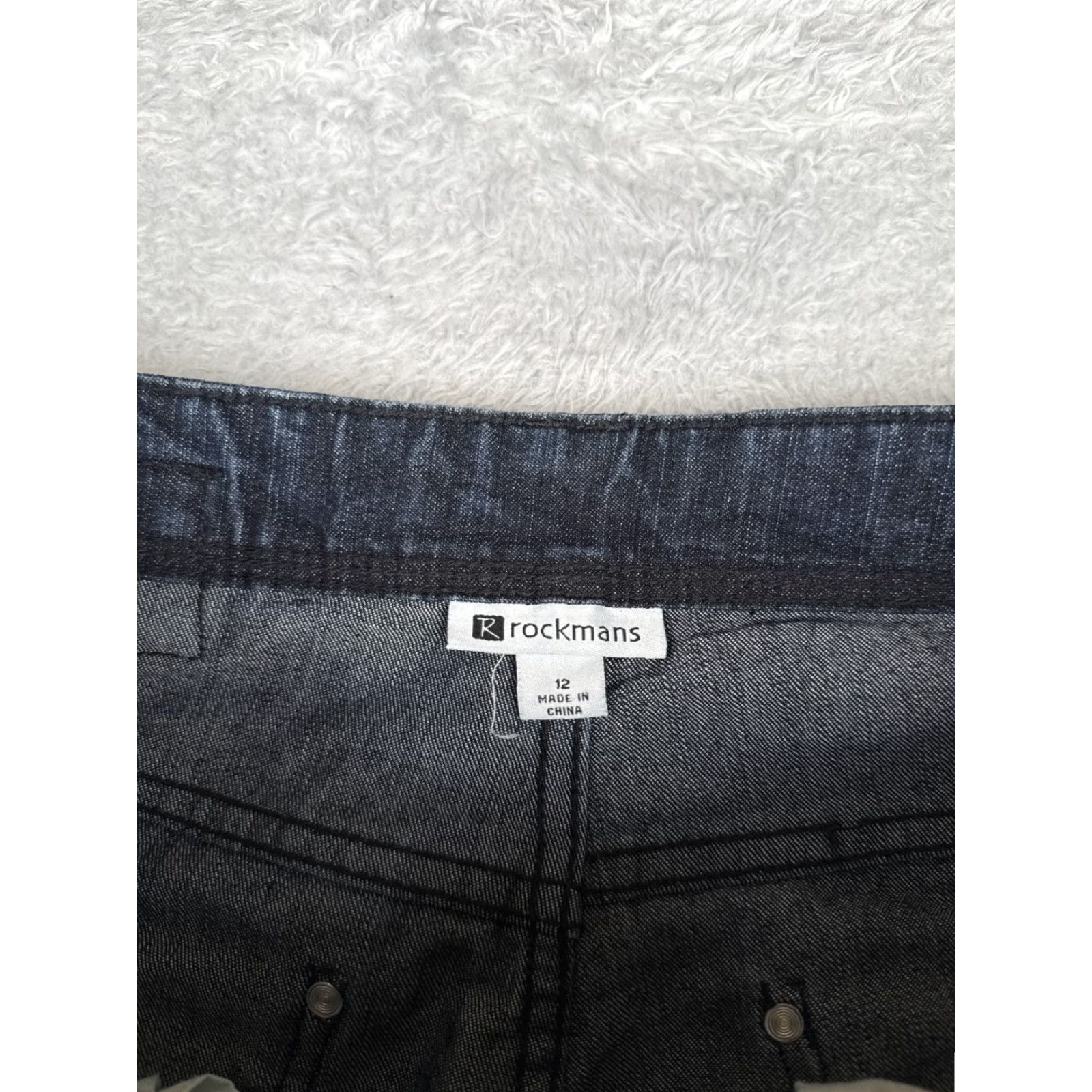 Vintage Rockmans Jeans Womens 32x25 Blue Denim Straight Leg Mid Rise Cotton Size 34" / US 12 / IT 48 - 6 Thumbnail