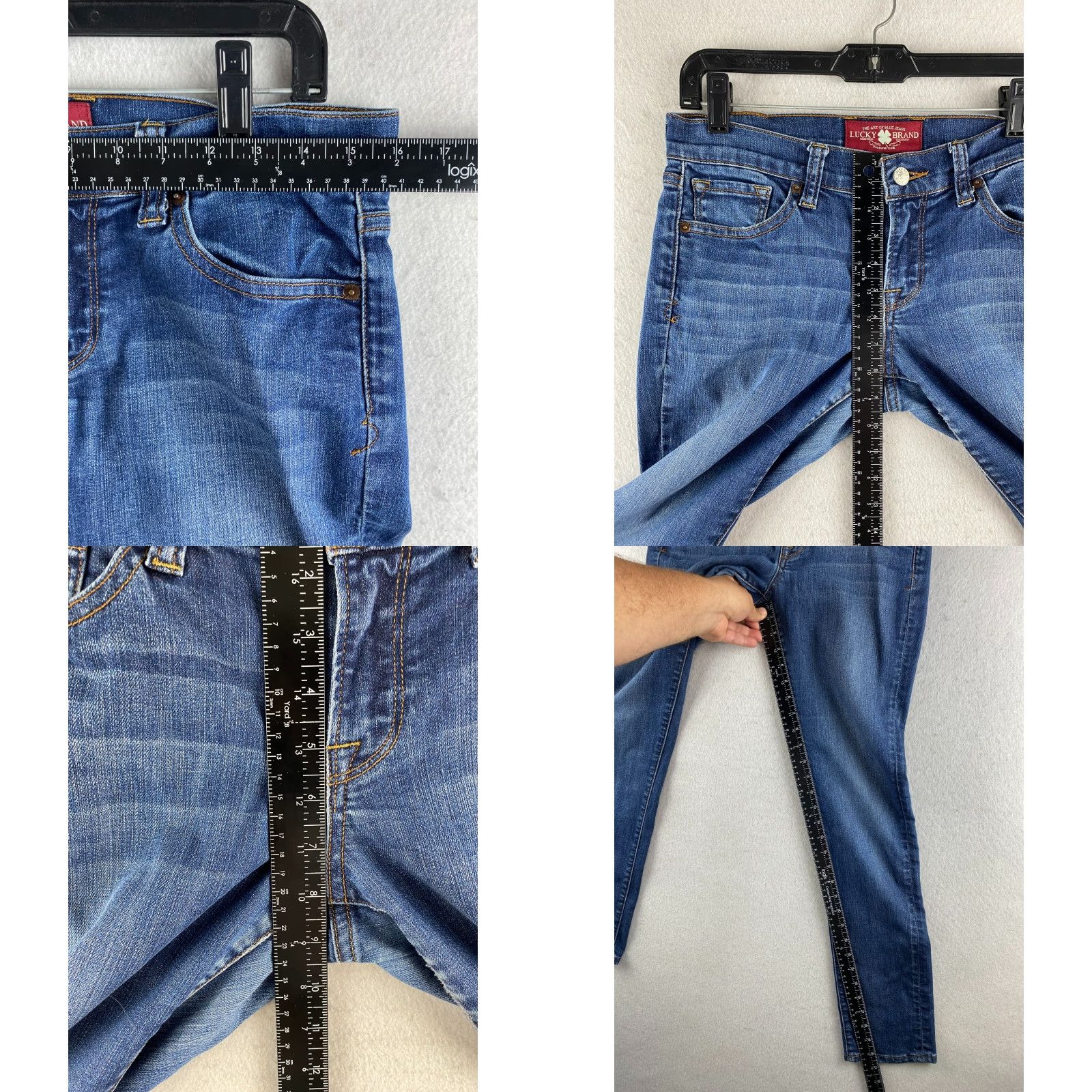 Lucky Brand Lucky Brand Jeans Womens 4 Blue Ankle Charlie Skinny Distressed Stretch Denim Shirt? Size 27" / US 4 / IT 40 - 8 Thumbnail