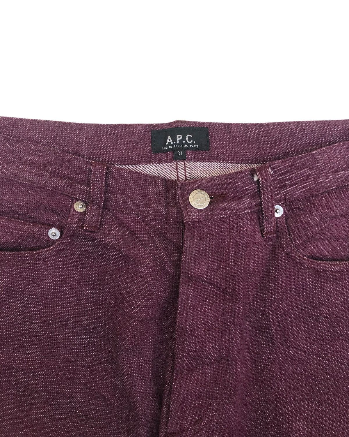 A.P.C. Y2K A.P.C Burgundy Straight—Cut Jeans Size US 31 - 3 Thumbnail