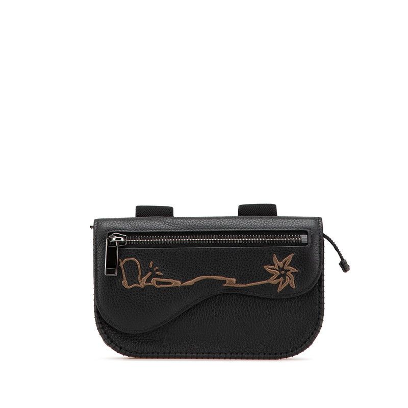 Dior Dior Saddle ×Cactus Jack Limited Leather Shoulder Bag Leather Belt Bag in Black, Women's