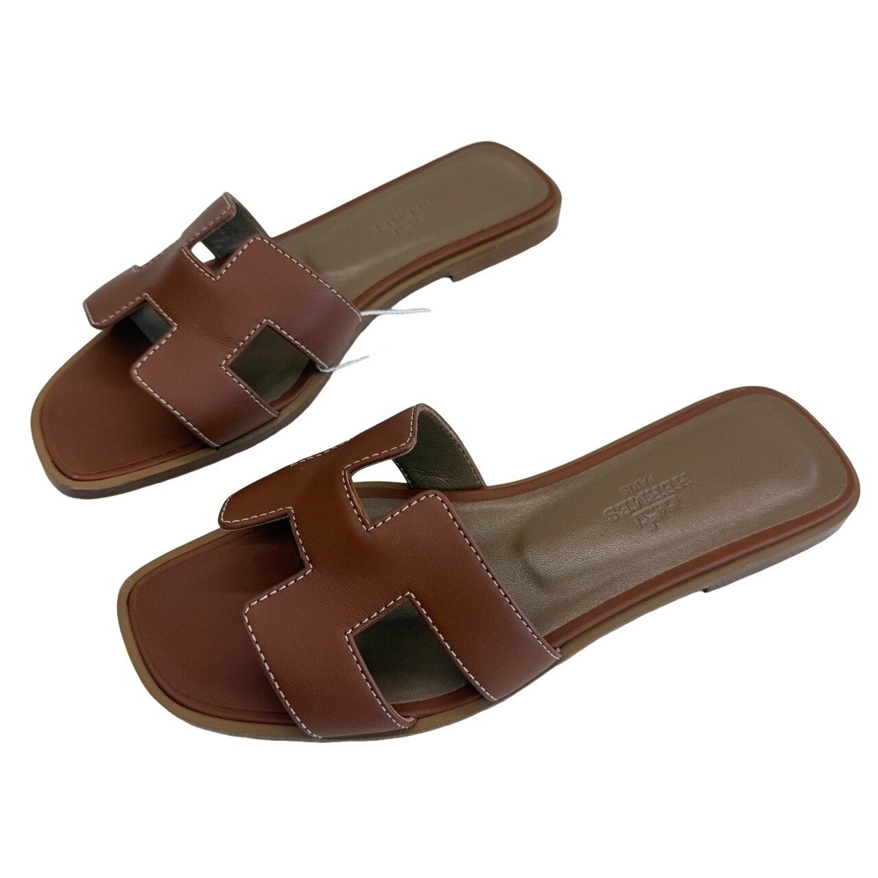 Hermes Hermes Oran Leather Sandals Size 35 Size US 5 / IT 35 - 1 Thumbnail