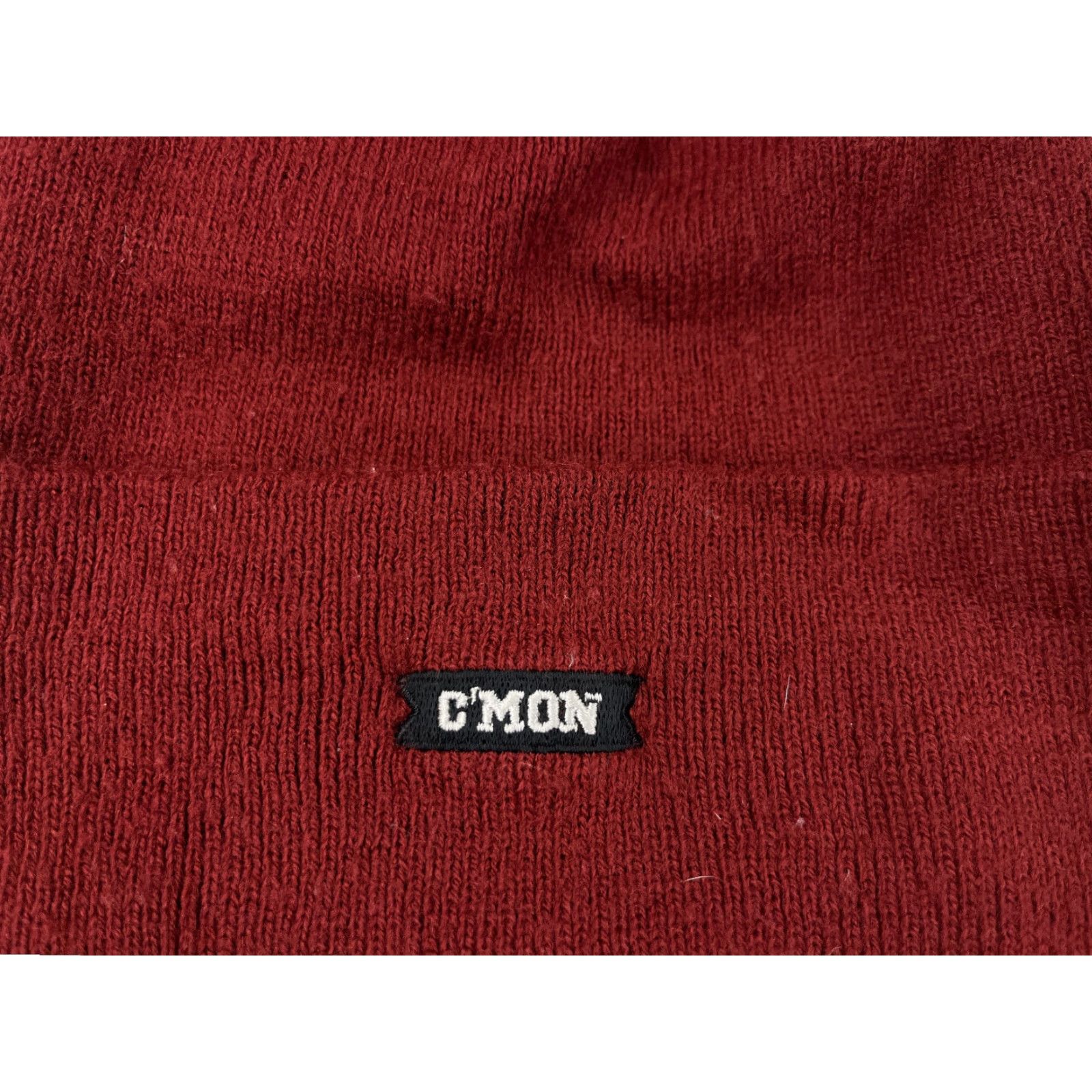 Vintage C'mon Beanie Toque Adult One Size Red Knit Embroidered 100% Acrylic Skate Skater Hat/Cap Mens Beanie Size ONE SIZE - 2 Thumbnail
