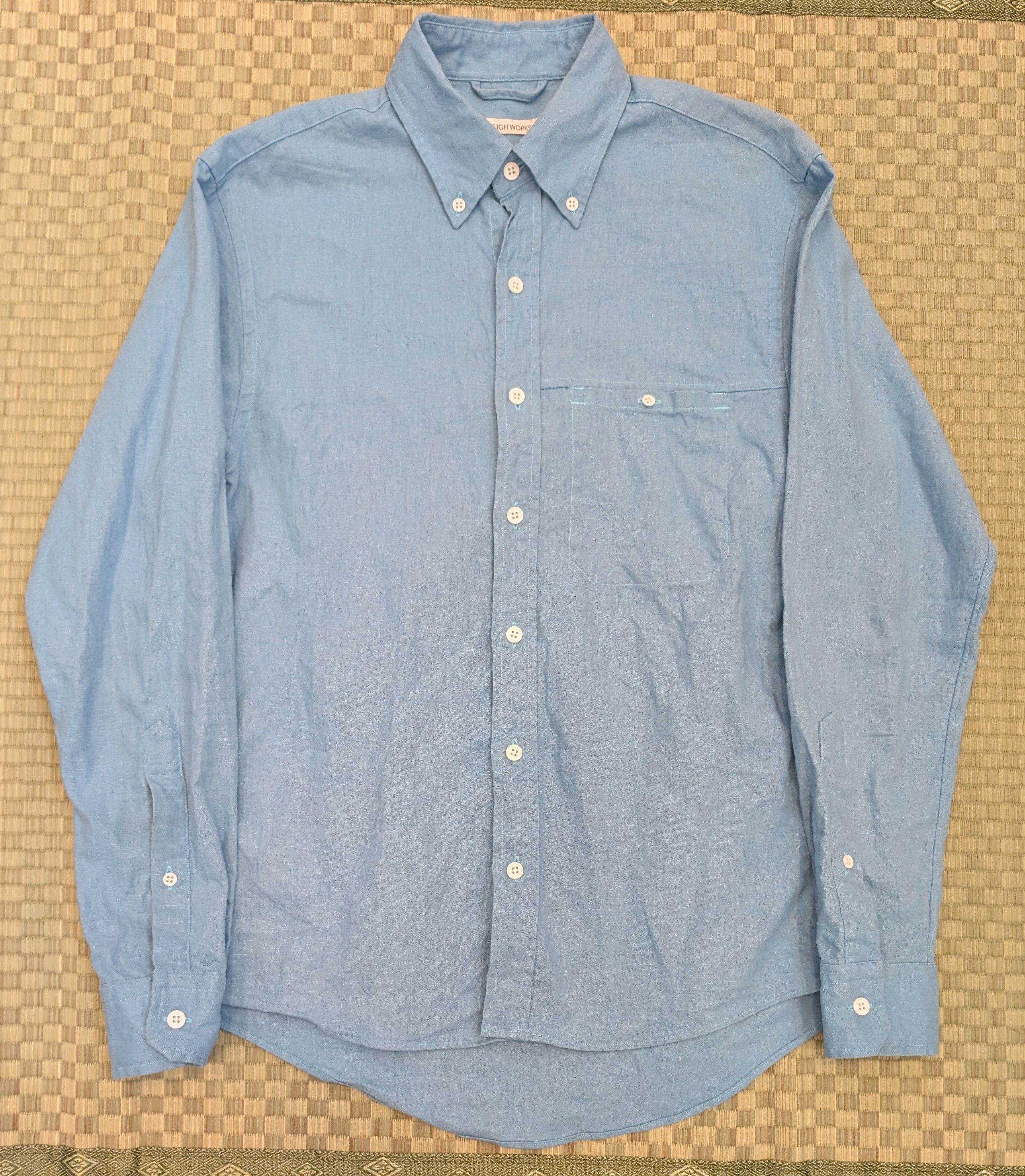 Raleigh Denim Raleigh Denim Workshop Linen Cotton Oxford Shirt Light Blue Size US S / EU 44-46 / 1 - 1 Thumbnail