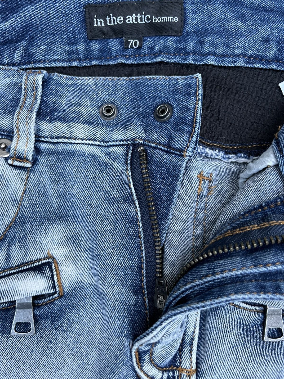 In The Attic In The Attic Homme Moto Distressed Denim Jeans Y2K Japan Size US 28 / EU 44 - 19 Thumbnail