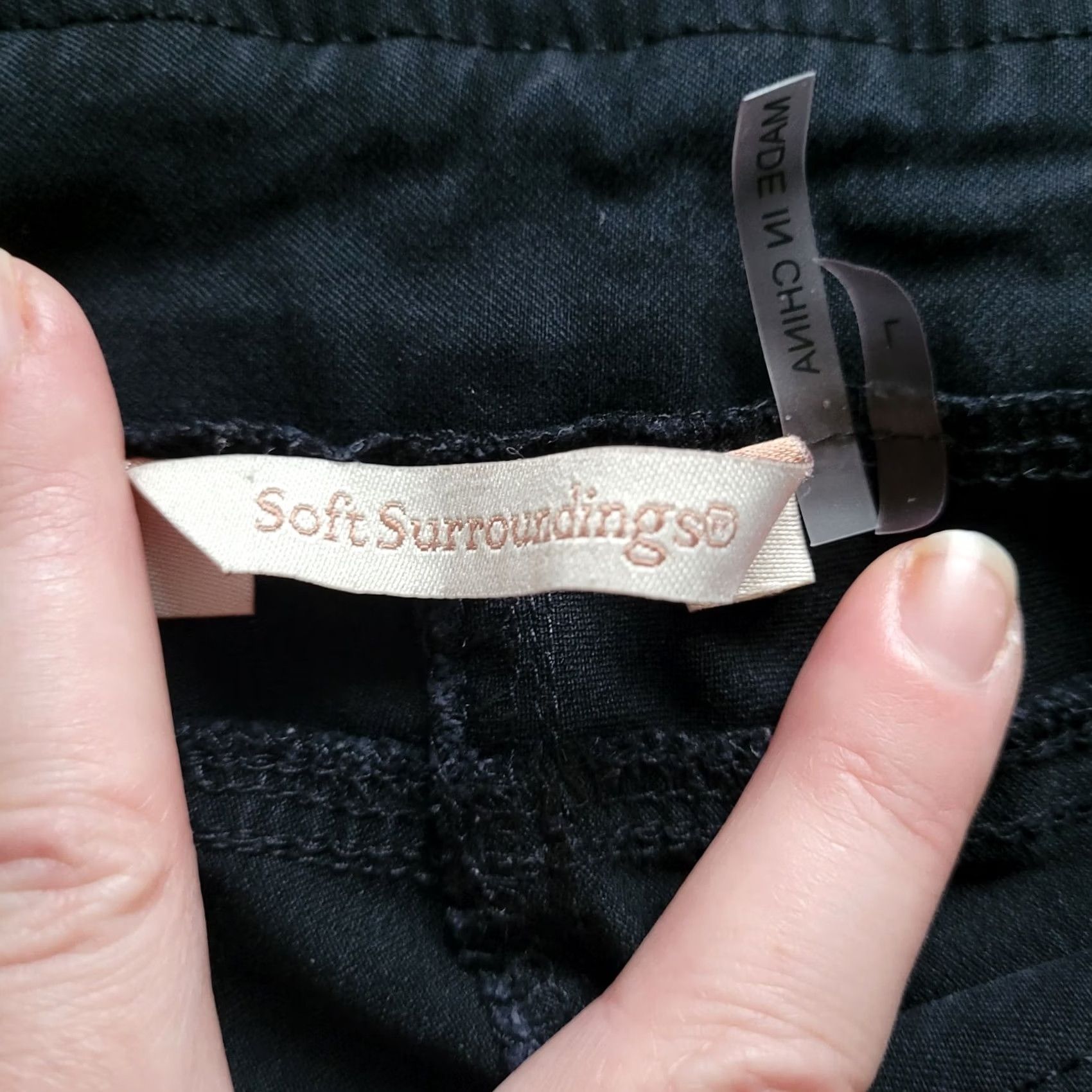 Soft Surroundings Soft Surroundings Jeans Women Large Black Skinny Elastic Waist High Rise Cotton Rayon Long Inseam 26 in Regular Fit Size 36" / US 14 / IT 50 - 5 Thumbnail