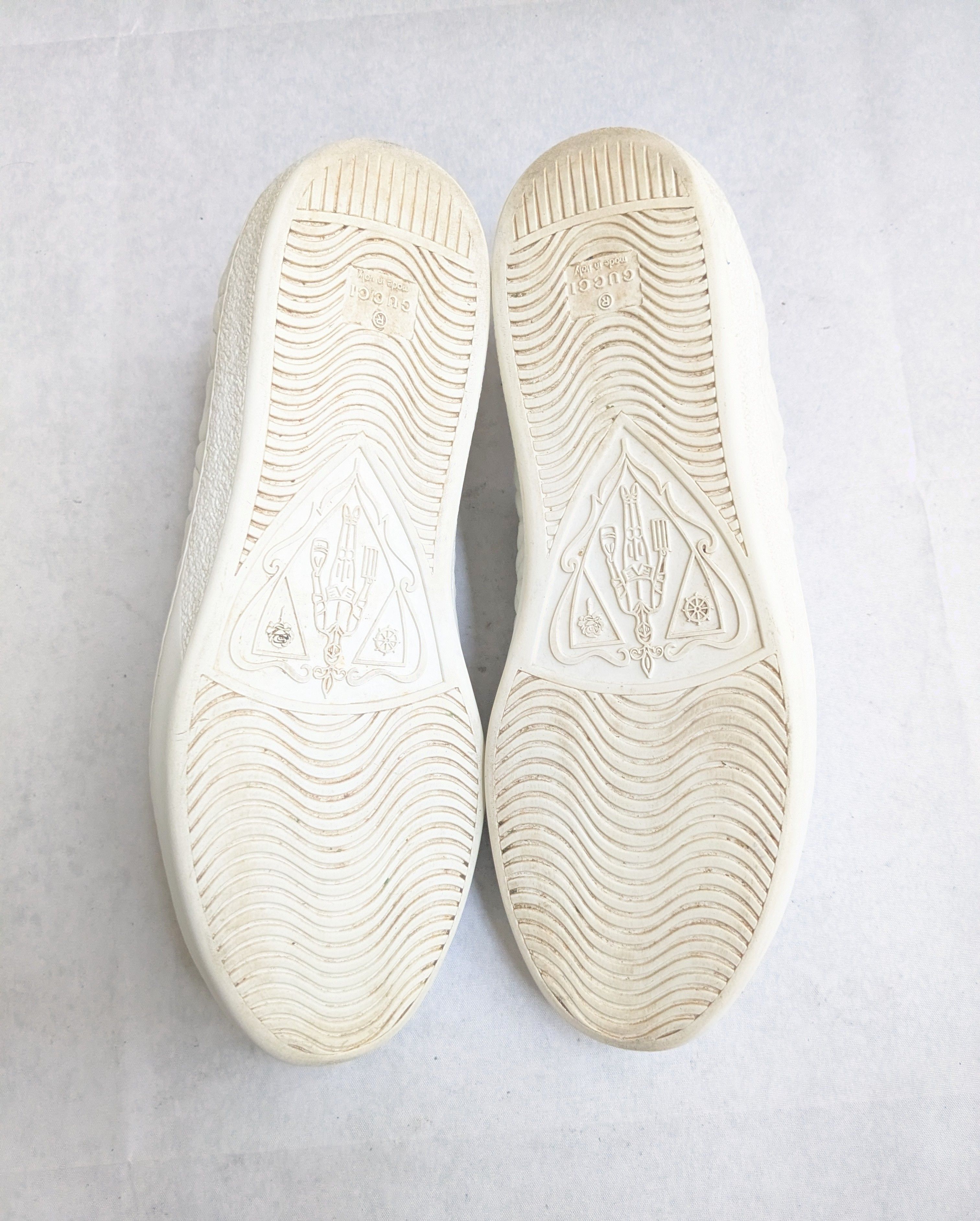Gucci Gucci Ace Sneakers Rhombus White Green 9.5 Leather Size US 9.5 / EU 42-43 - 16 Thumbnail