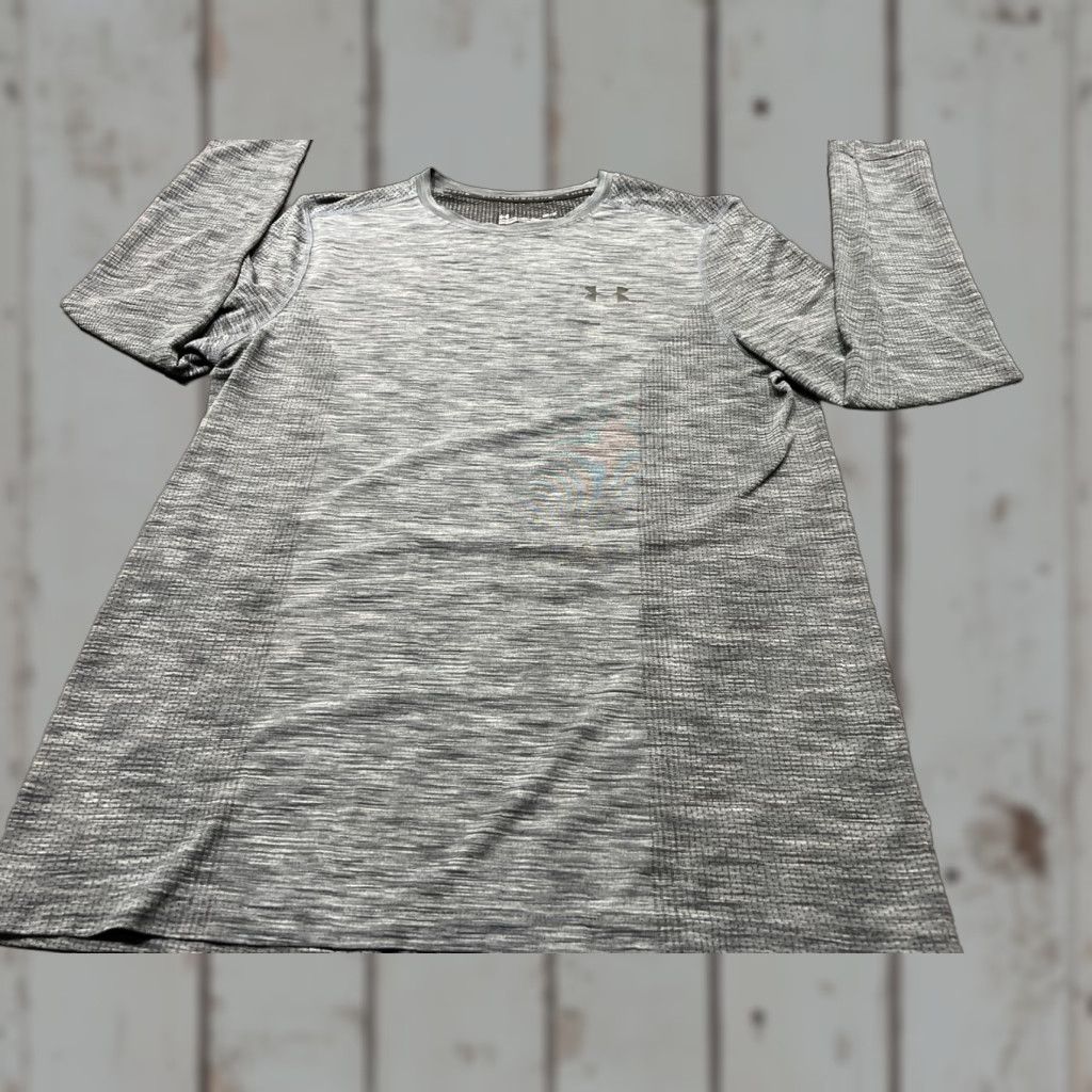 Under Armour Under Armour Threadborne Long Sleeve Tee Men M Gray Regular Casual Activewear Shirt Mens Size US M / EU 48-50 / 2 - 1 Thumbnail