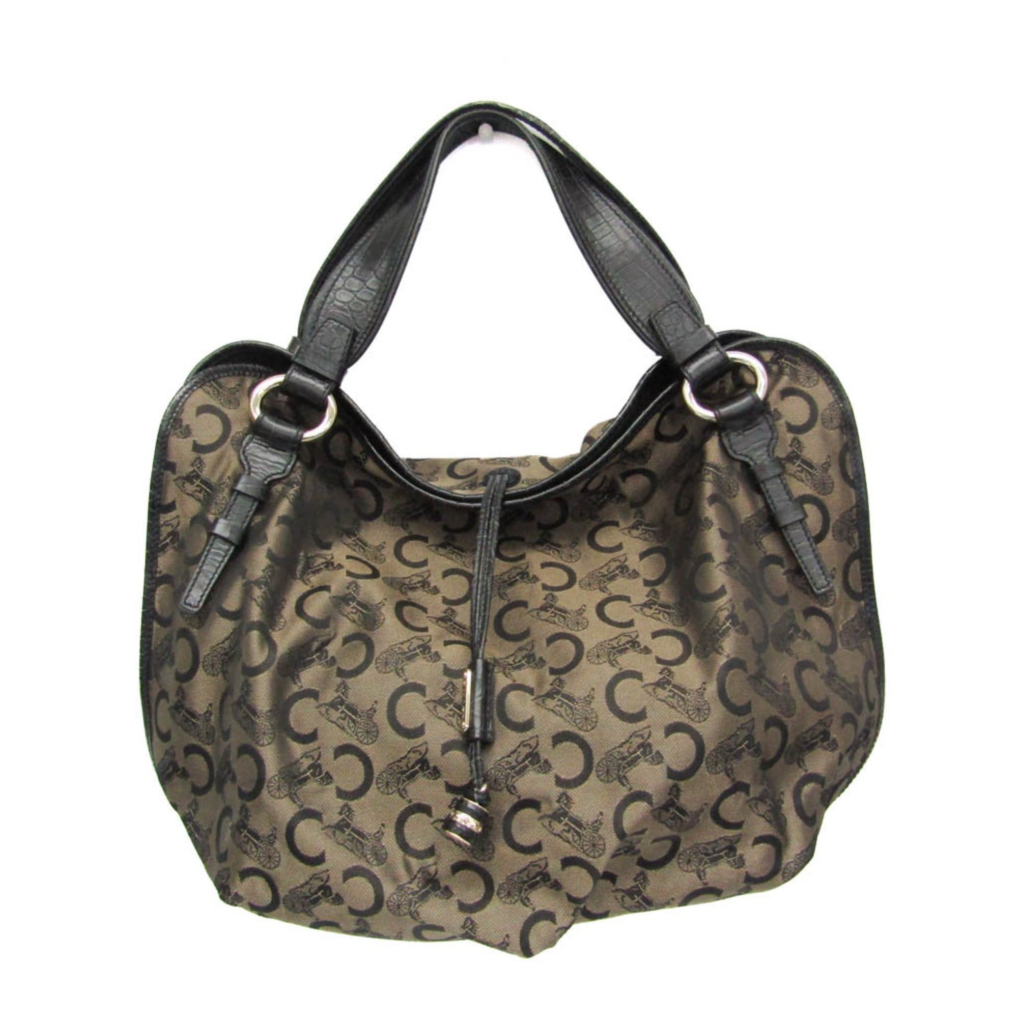 Celine Celine Bittersweet C Macadam Carriage Pattern Women's Canvas,Leather Handbag,Tote Bag Beige,Black Size ONE SIZE - 1 Thumbnail