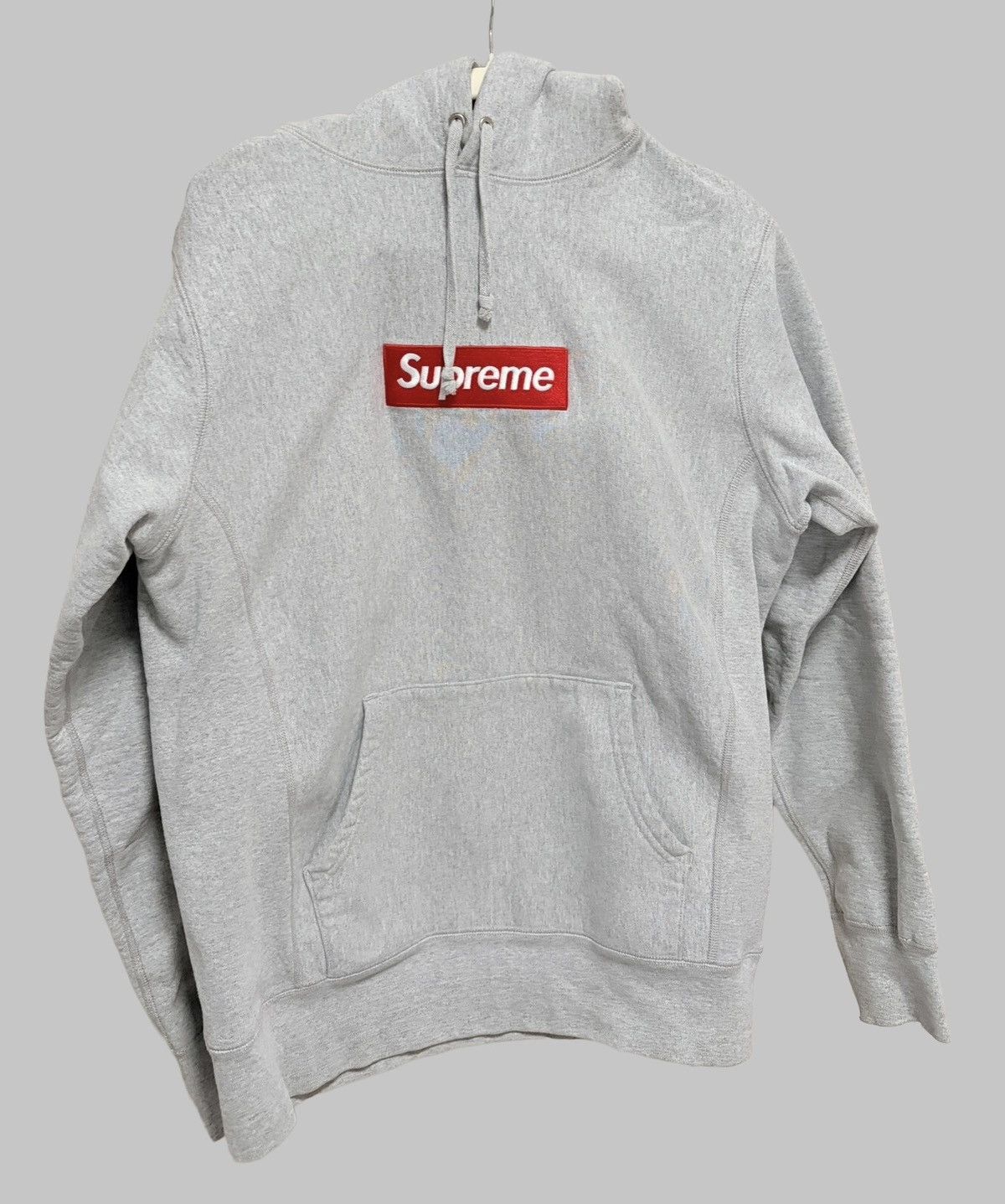 Supreme supreme heather grey box logo hoodie | Grailed
