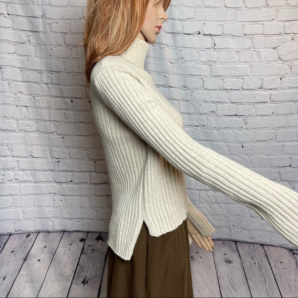 Other Purecashmere NYC Turtleneck Rib Sweater Oatmeal Cashmere Si Size S / US 4 / IT 40 - 4 Thumbnail