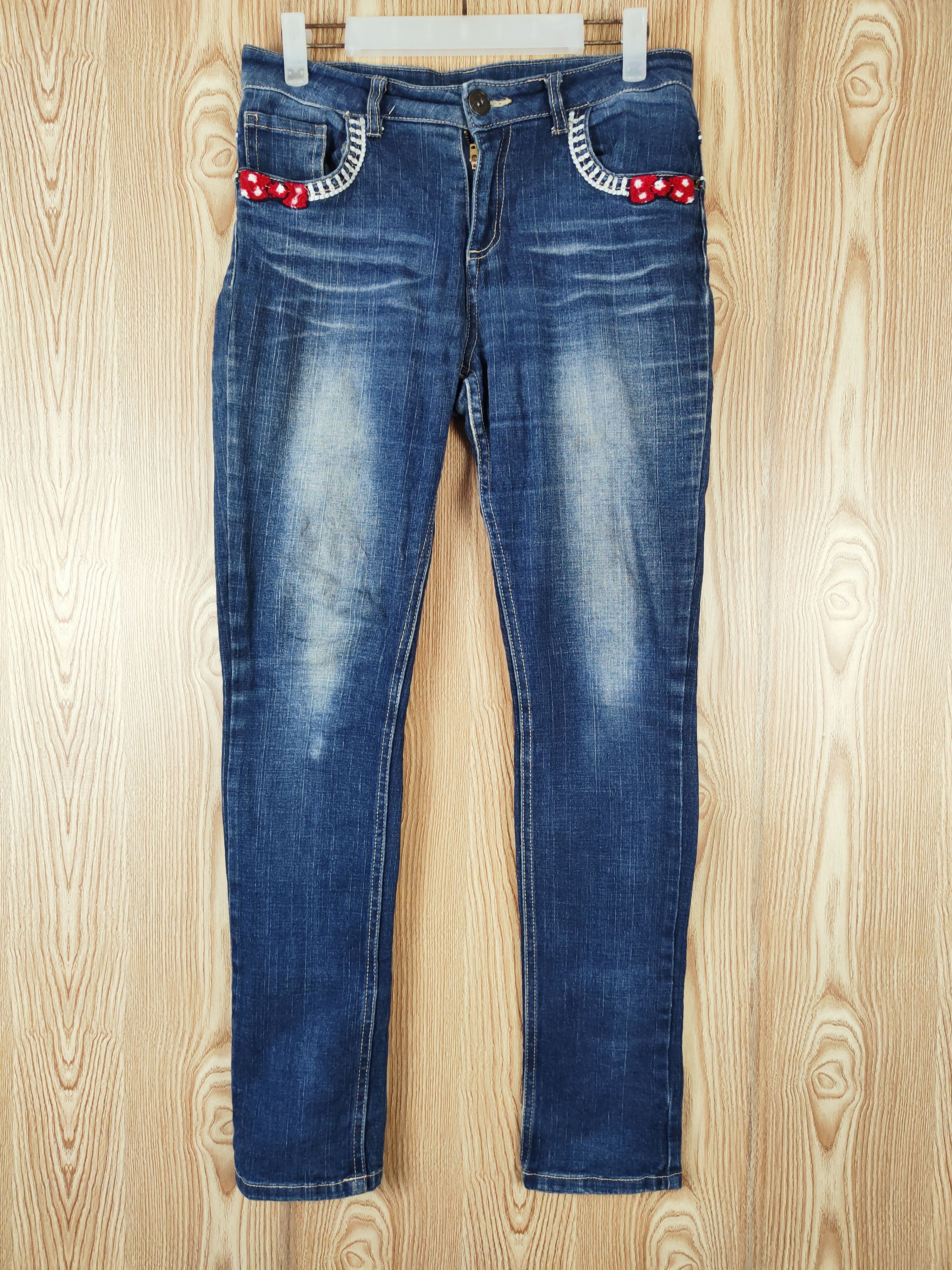 Japanese Brand × Vintage Japanese Brand Dark Blue Distressed Ripped Jeans Size 30" / US 8 / IT 44 - 1 Thumbnail