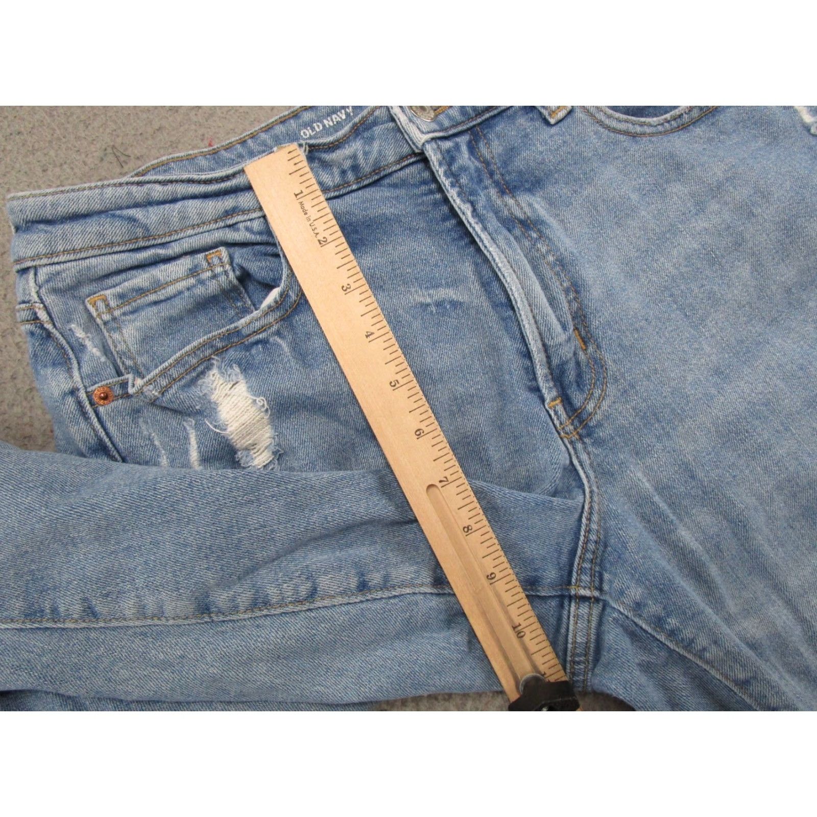 Old Navy Old Navy Jeans Womens Size 14 Straight 5-Pocket Denim Cotton Stretch High Rise Blue Jeans Size 36" / US 14 / IT 50 - 7 Thumbnail
