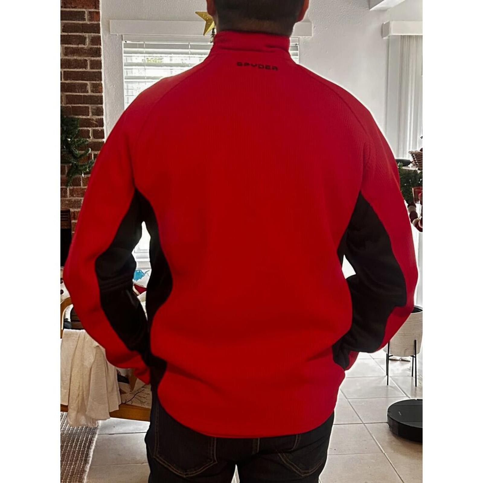 Spyder Spyder Men's Quarter-Zip Pullover Red Black Fleece Outdoor M Size US M / EU 48-50 / 2 - 3 Thumbnail