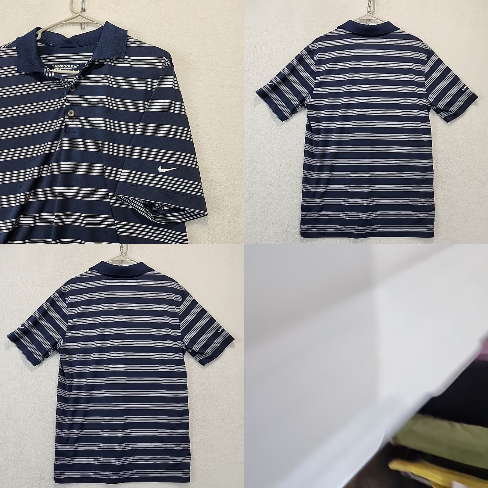 Nike Nike Golf Dri-Fit Polo Shirt Mens M Blue Striped Short Sleeve Polyester Polo Shirt Size US M / EU 48-50 / 2 - 9 Thumbnail