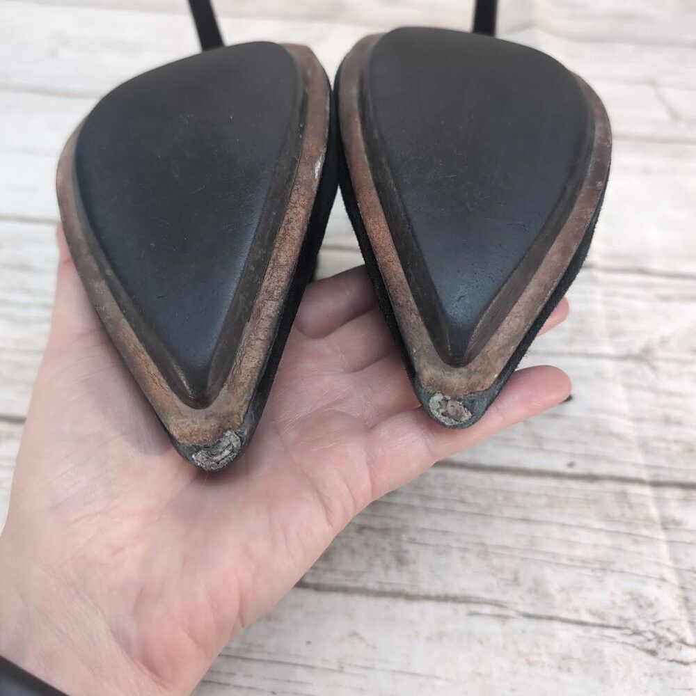 L.A.M.B. L.A.M.B. Black Suede Lace Up Stiletto Ankle Booties Women S Size US 8.5 / IT 38.5 - 7 Thumbnail