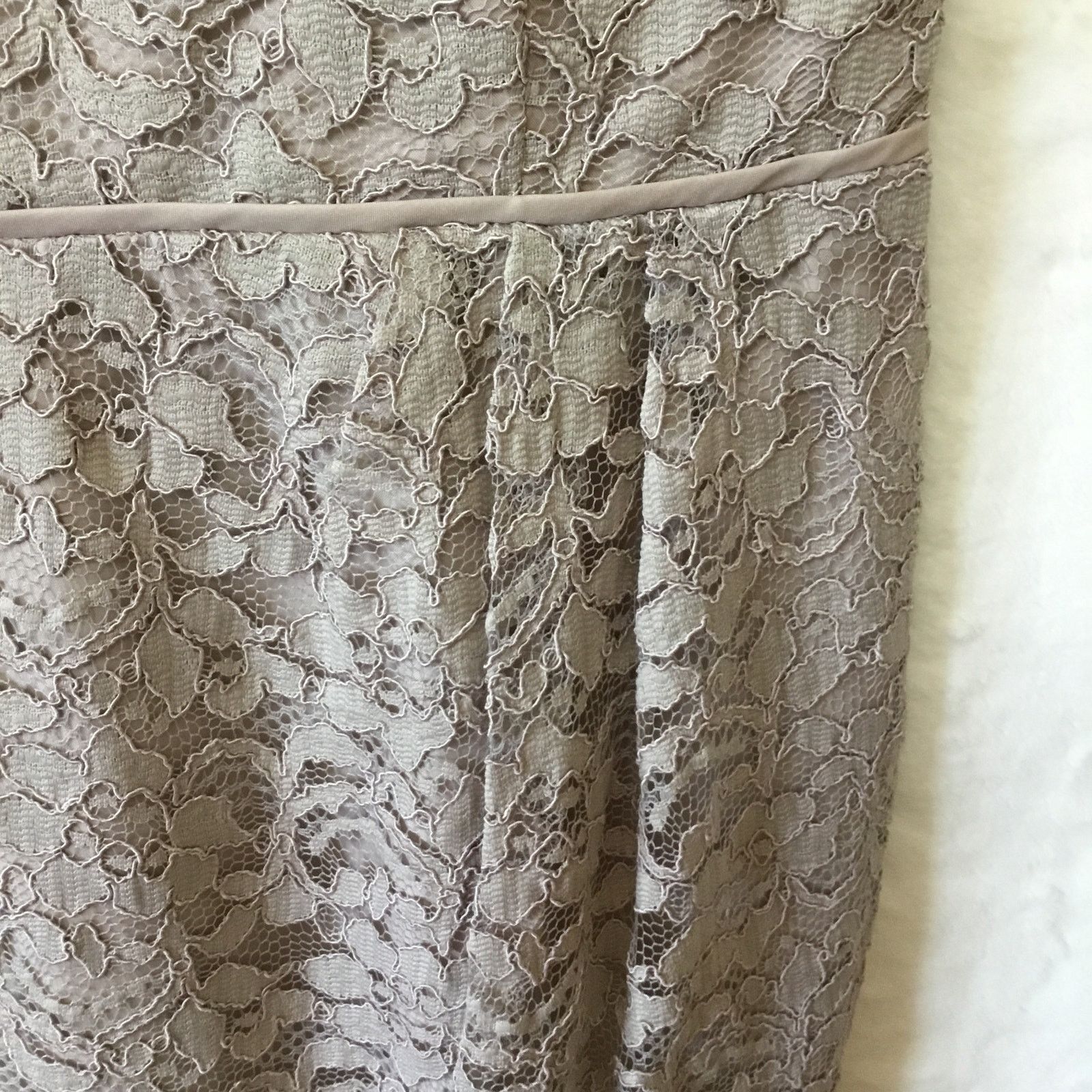 Other David Bridal Short Mocha Lace Dress with V-Neck Size XS / US 0-2 / IT 36-38 - 6 Thumbnail