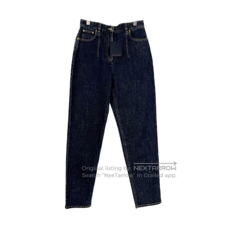 Louis Vuitton Louis Vuitton Wash Blue Leather Label Jeans Size US 38 / EU 54 - 1 Thumbnail