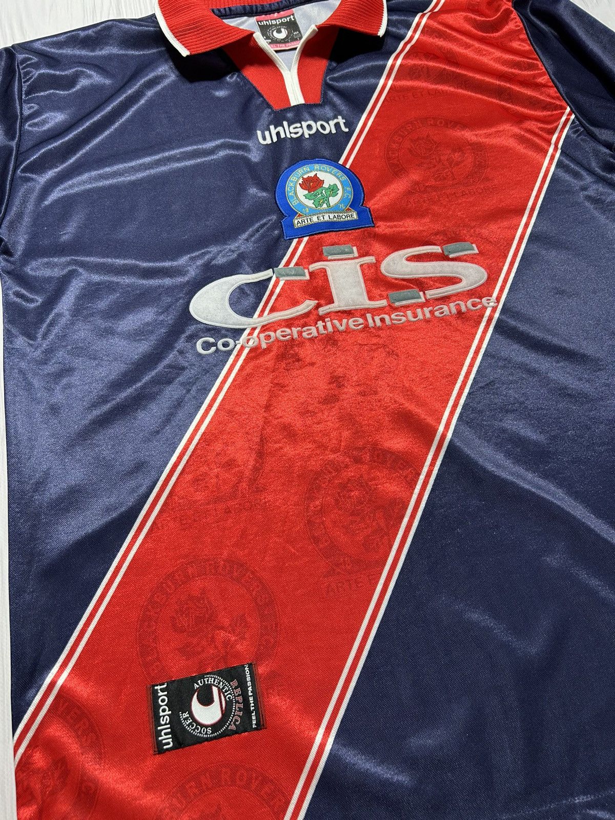 Vintage Vntg 1999-2000 Blackburn Rovers Uhlsport Jersey Longsleeve Size US L / EU 52-54 / 3 - 7 Thumbnail