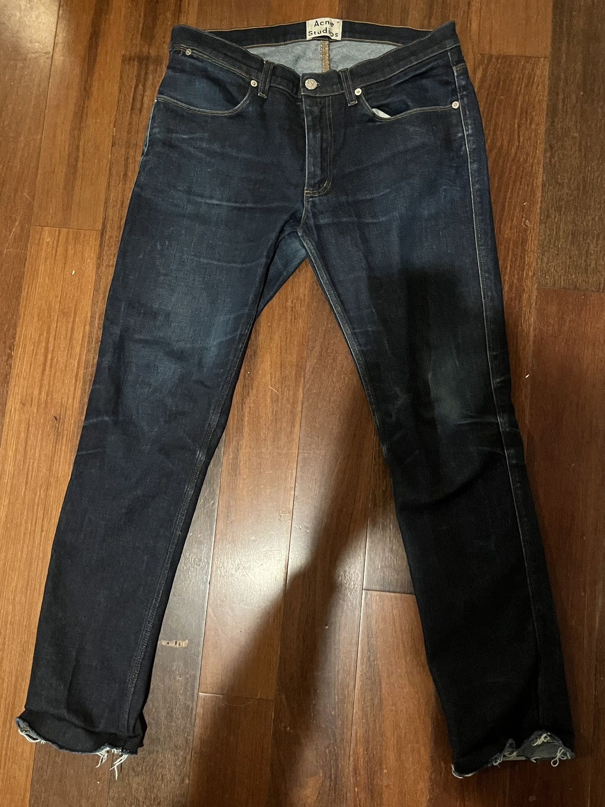 ACNE STUDIOS Max Raw Classic Dark Wash Straight cheapest Jeans 100% Cotton Size 32x32