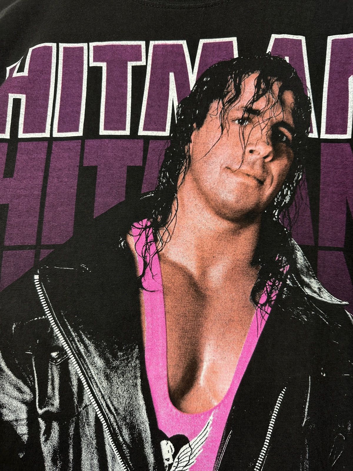 Vintage 1993 Vintage Bret Hart Hitman WWE T-Shirt Size US L / EU 52-54 / 3 - 13 Thumbnail