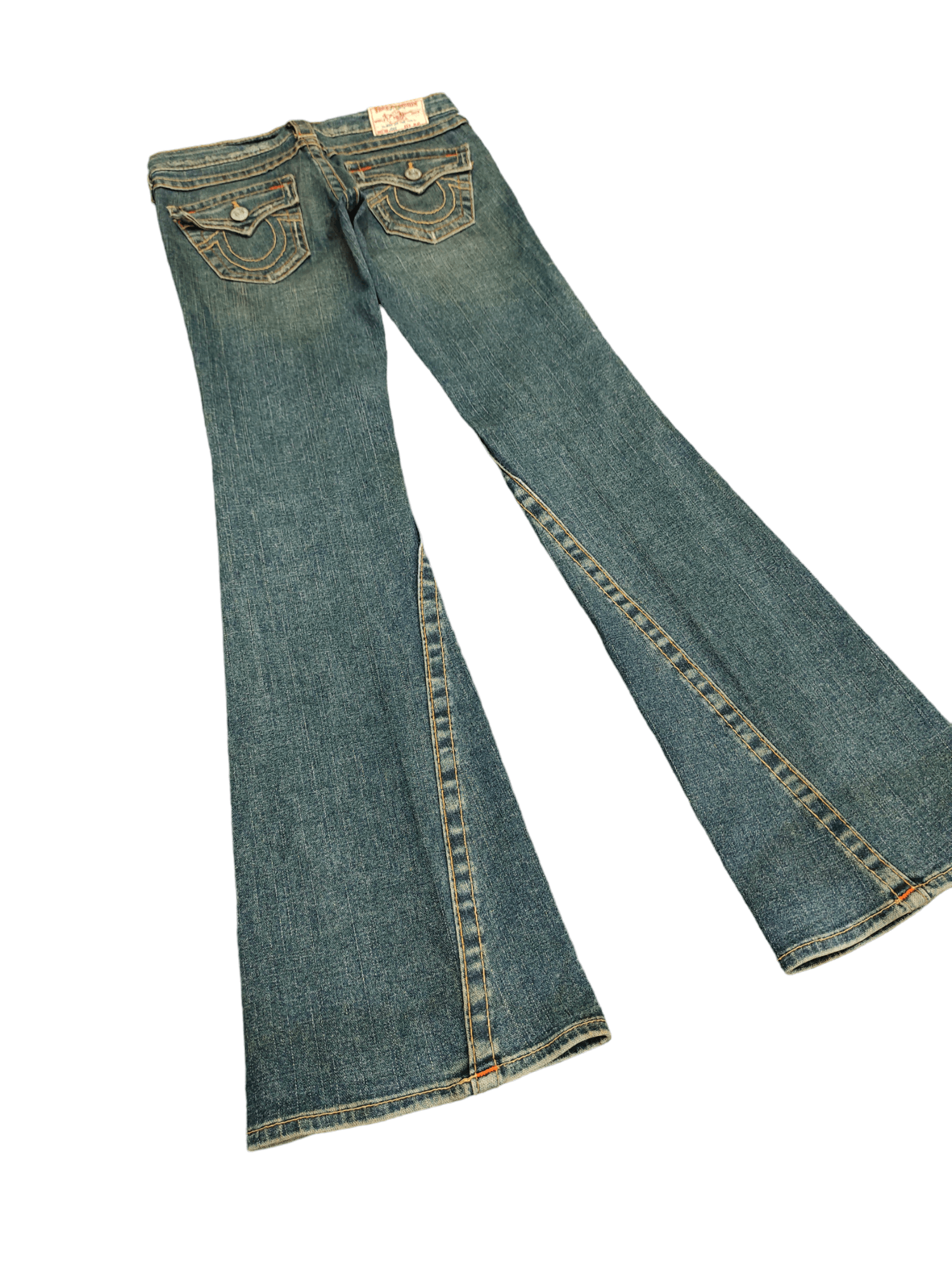 True Religion Flare Jeans True Religon Distress Faded Low Rise Boot Cut Size US 26 / EU 42 - 3 Thumbnail