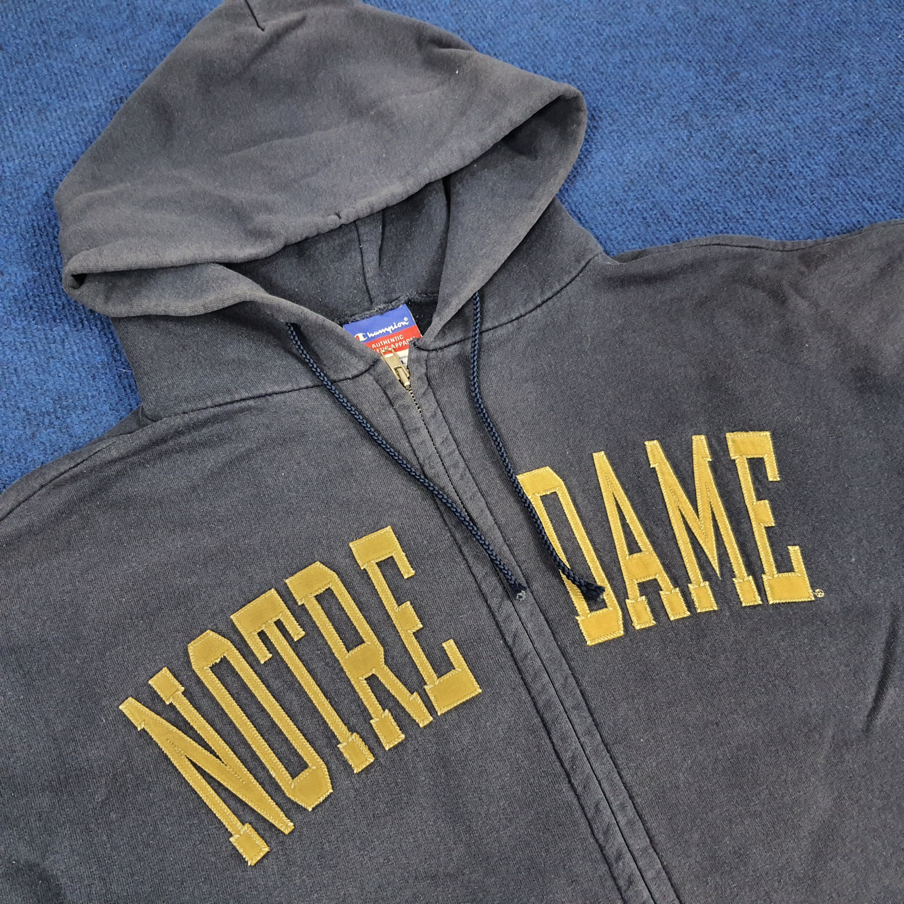 NFL × Vintage Vintage NFL Notre Dame Zipper Hoodies Size US XXL / EU 58 / 5 - 2 Thumbnail