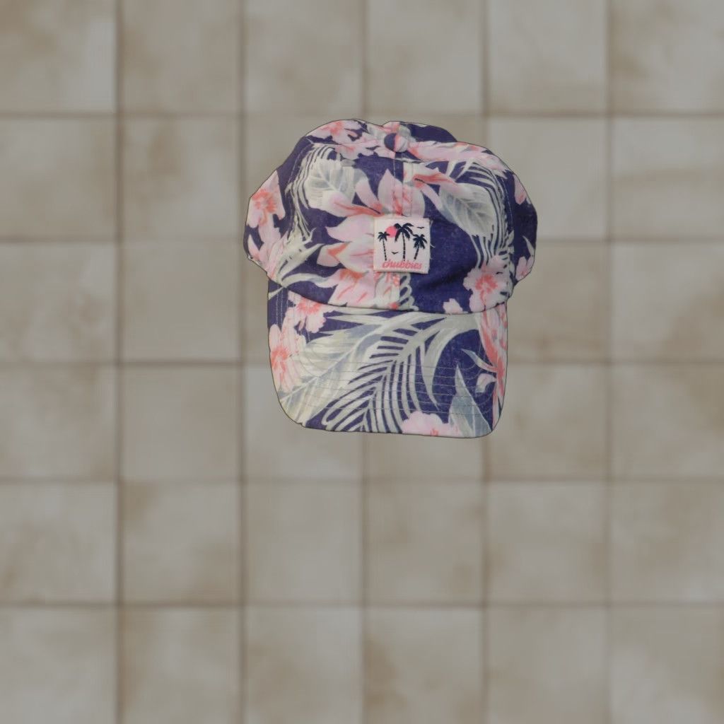 Chubbies Chubbies Hat Cap Strap Back Blue Pink Hawaiian Floral Patch Embroidered Mens Baseball Cap One Size Adjustable Multicolor Tropical Beach Floral 90s? Size ONE SIZE - 1 Thumbnail