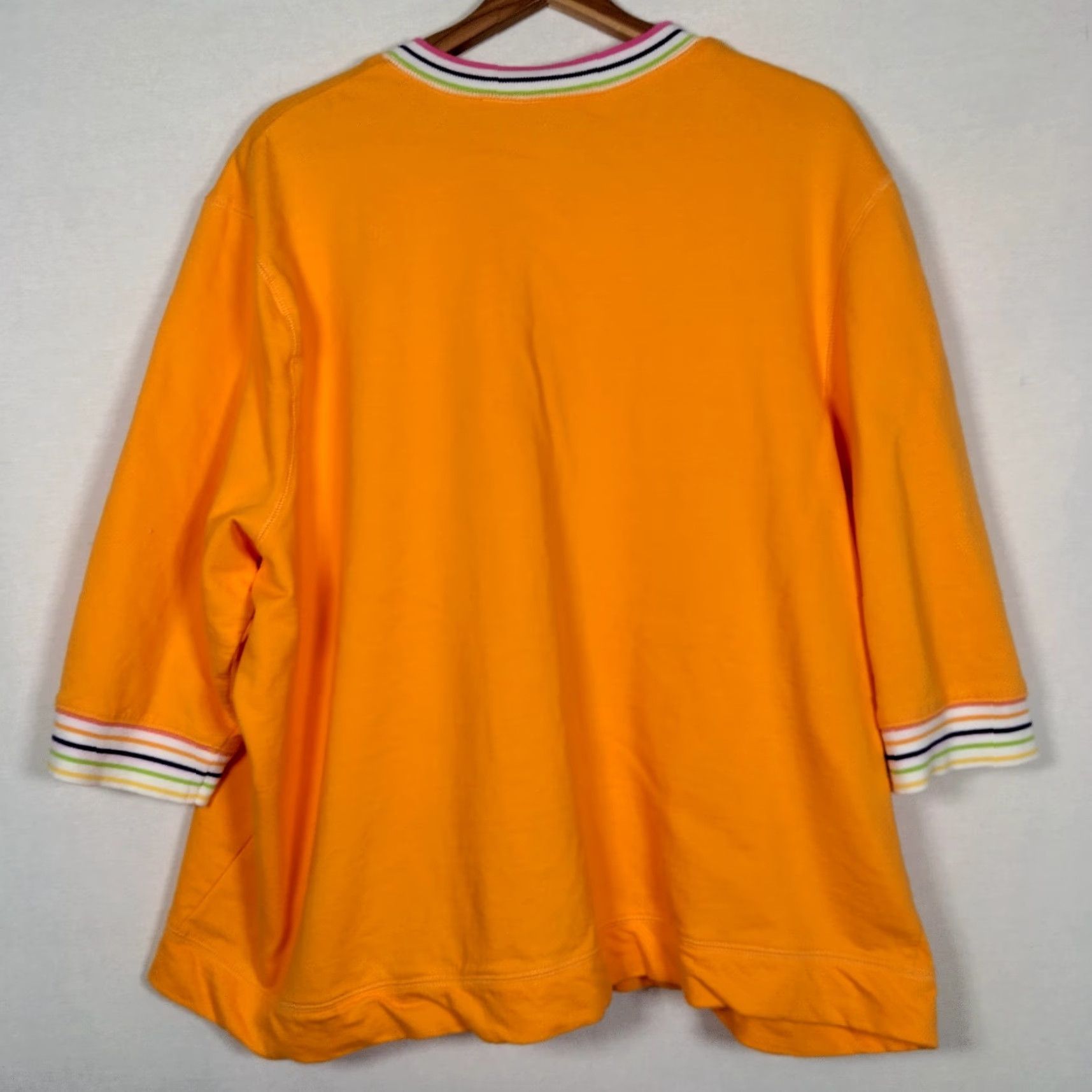 Vintage VINTAGE Onque Woman Button-Up Shirt Knit 2X Plus Size Yellow 3/4 Sleeve Pocket Retro Casual Womens Size XXL / US 16-18 / IT 52-54 - 2 Thumbnail